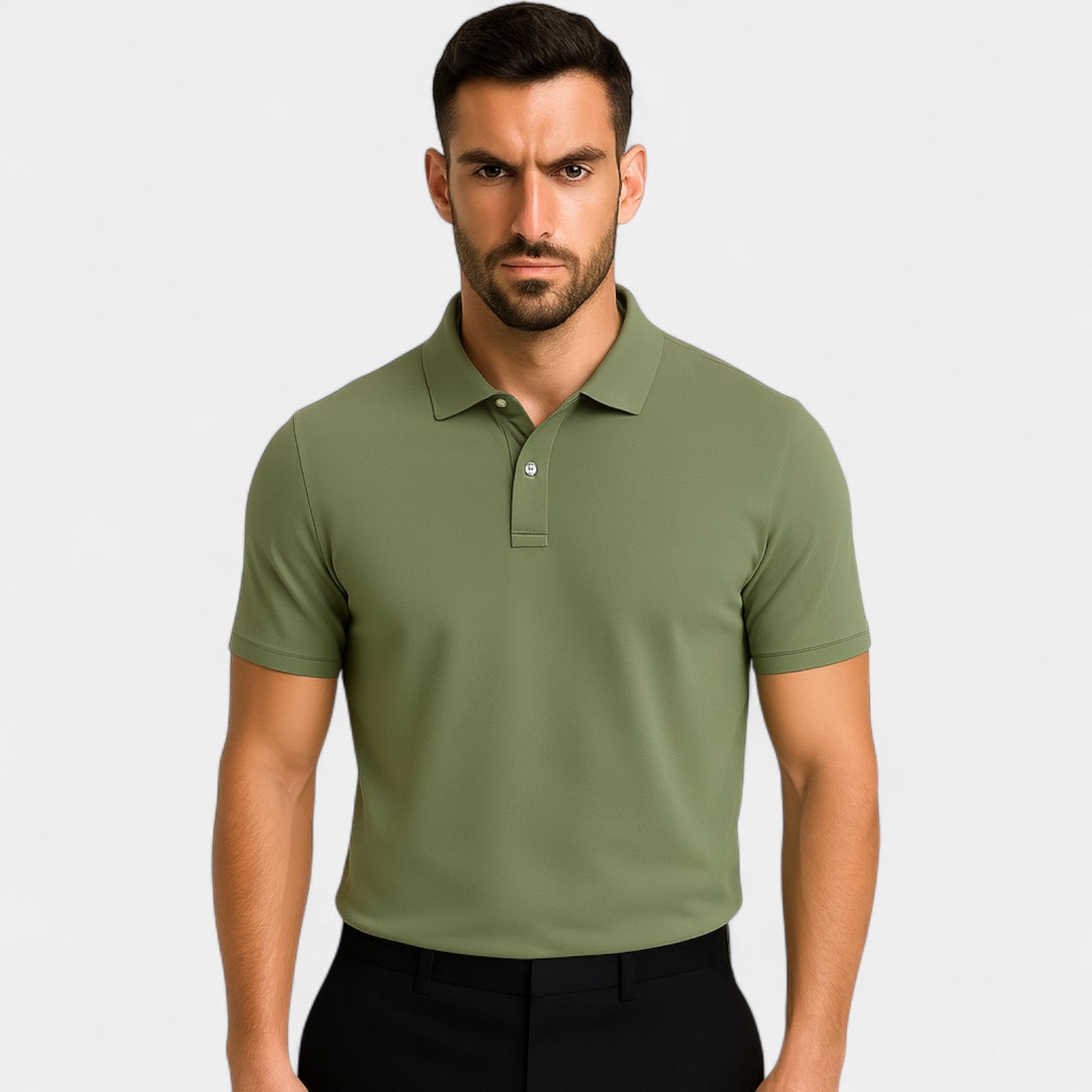 Riche | Polo homme coton brodé - manches courtes col raffiné