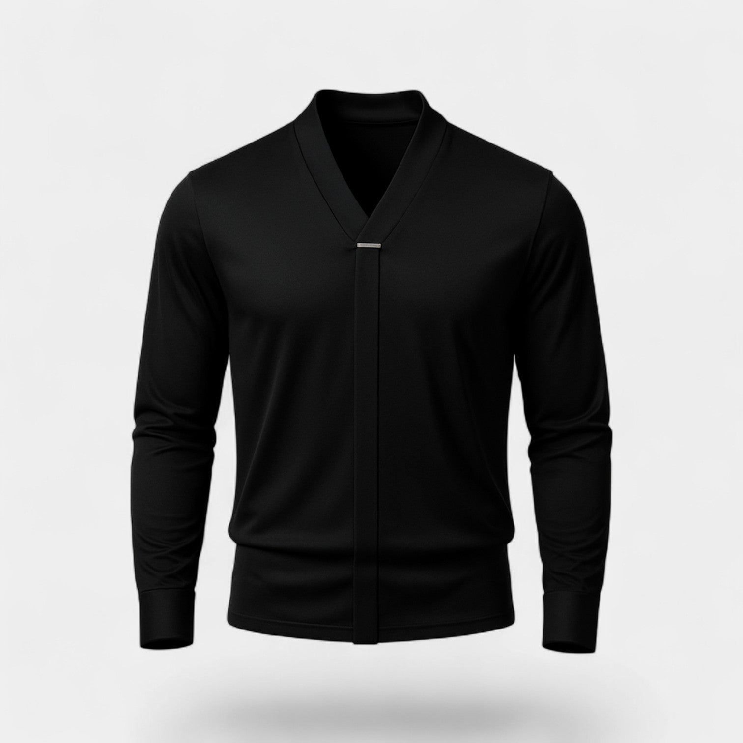 Riche | Chemise col V homme coton mélangé – coupe minimaliste infroissable
