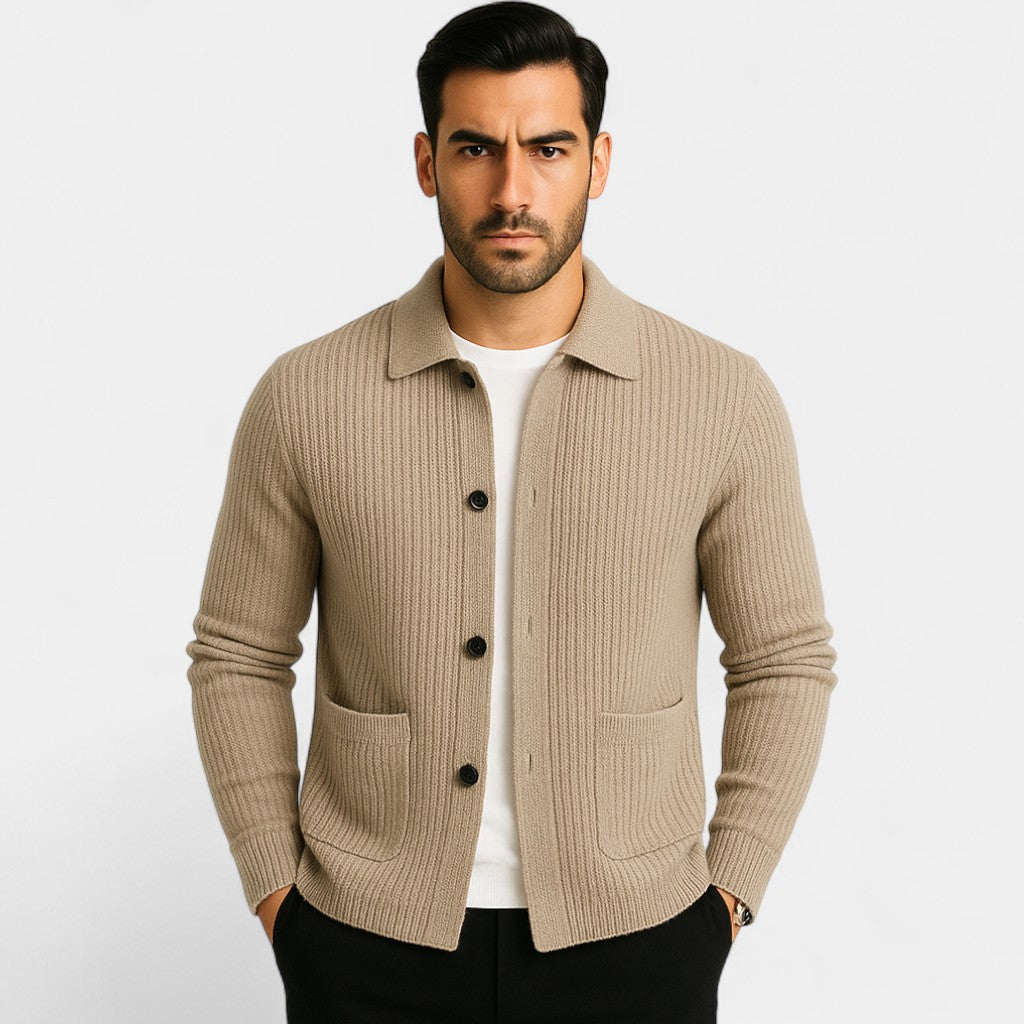 Riche | Cardigan homme coton tricoté – Boutonné raffiné classique