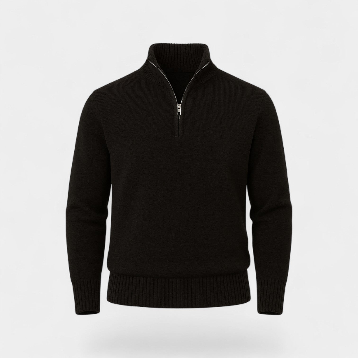 Riche | Pull zippé un quart homme coton mélangé thermique – essentiel hivernal raffiné