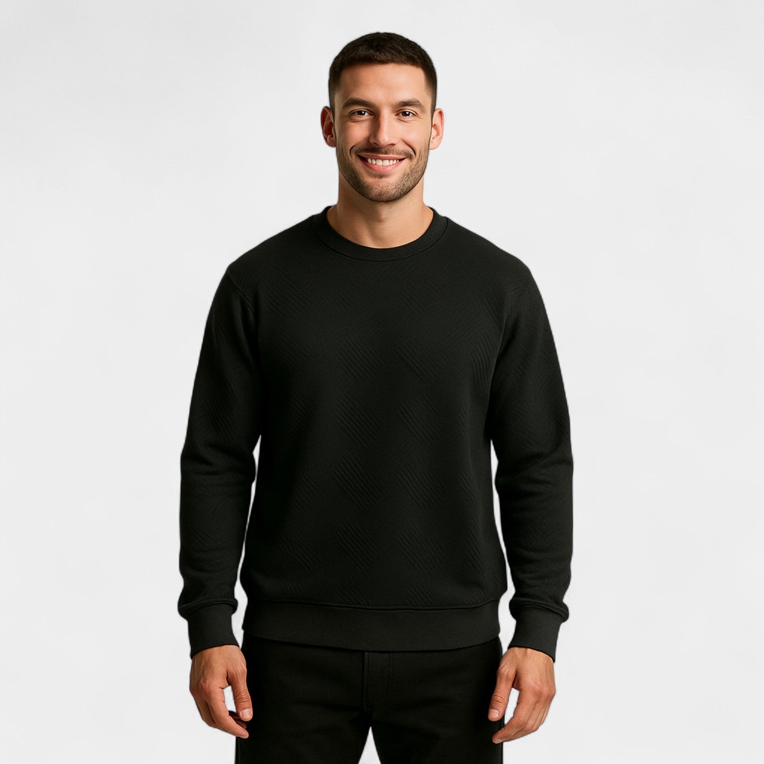 Riche | Pull homme jacquard twill – coupe décontractée