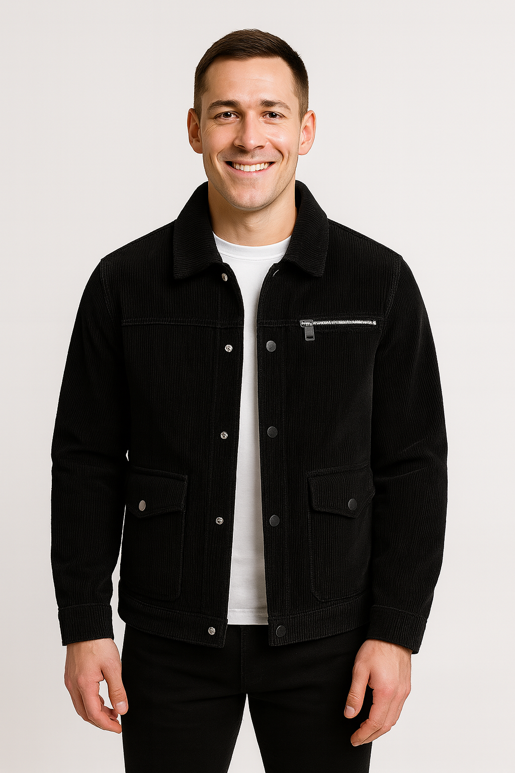 Riche | Veste homme hiver velours côtelé épais coupe rétro – chaude, ajustée, raffinée