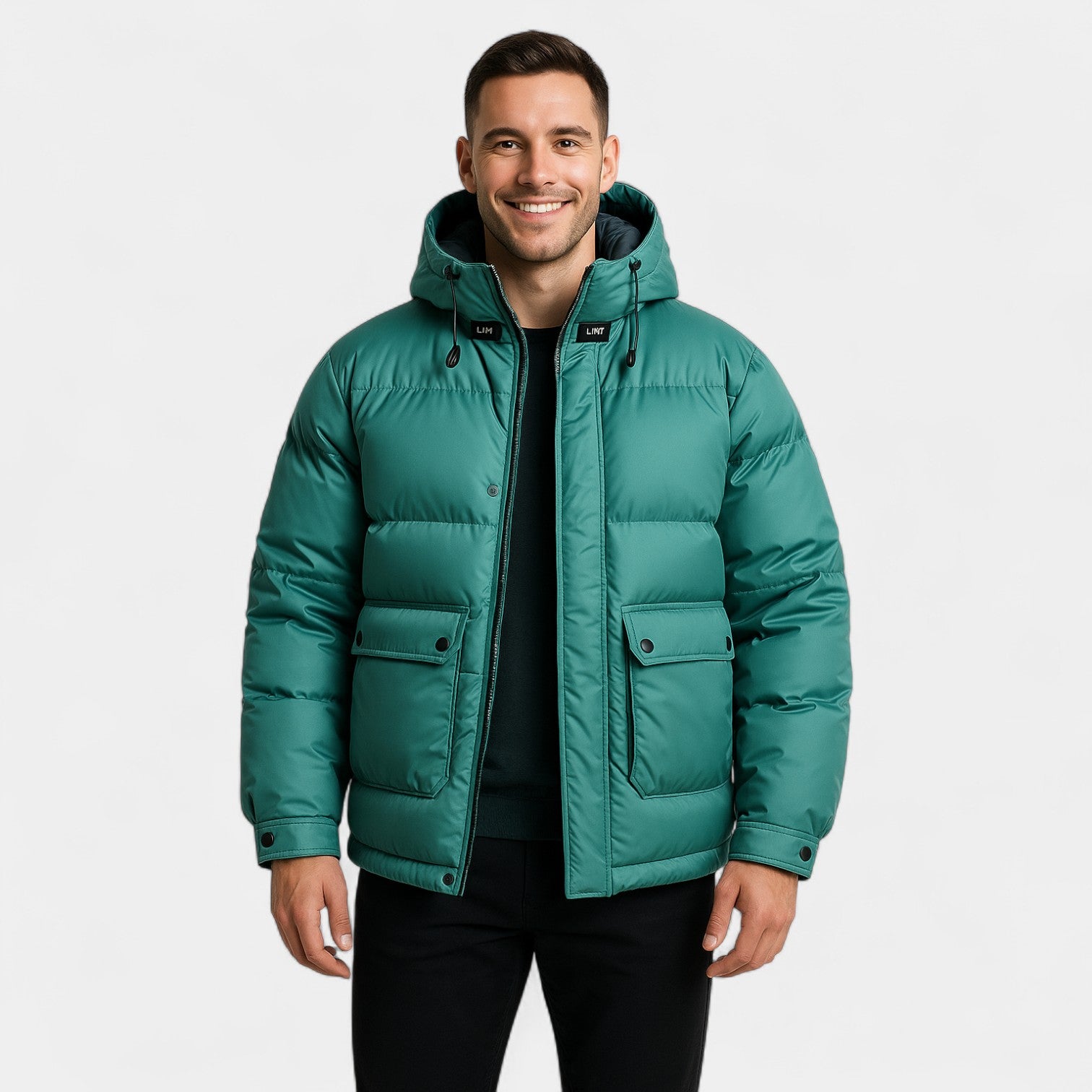 Riche | Doudoune homme à capuche duvet mélangé – chaude, raffinée, silhouette hivernale