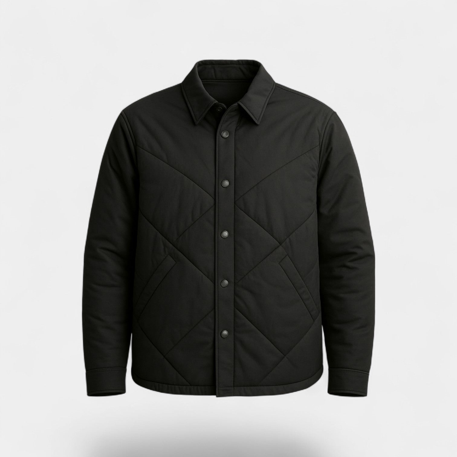 Riche | Veste homme matelassée hiver duvet mélangé – motif losange, ajustée, chaude