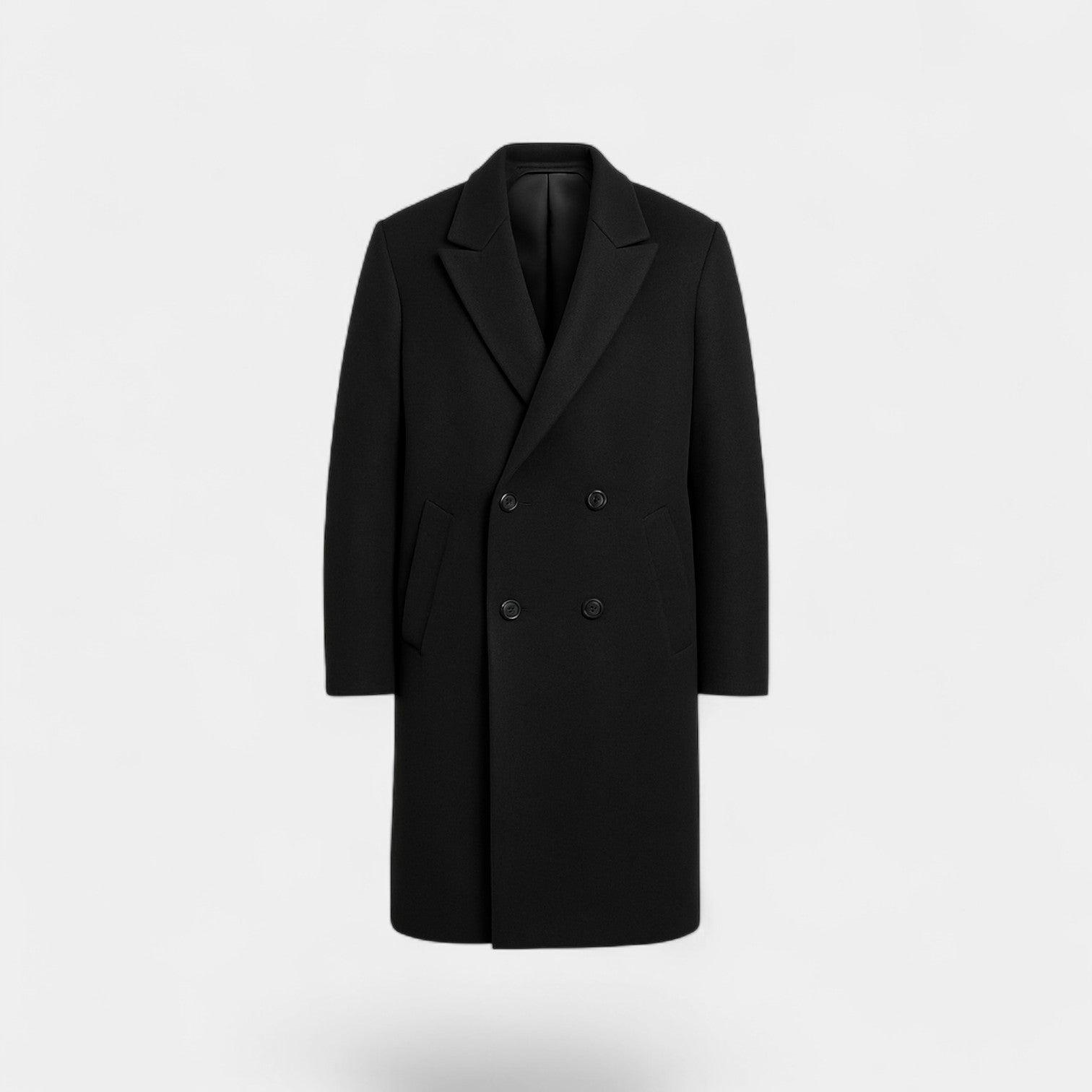Riche | Trench-coat homme croisé en laine mélangée – ajusté, raffiné, silhouette mi-longue