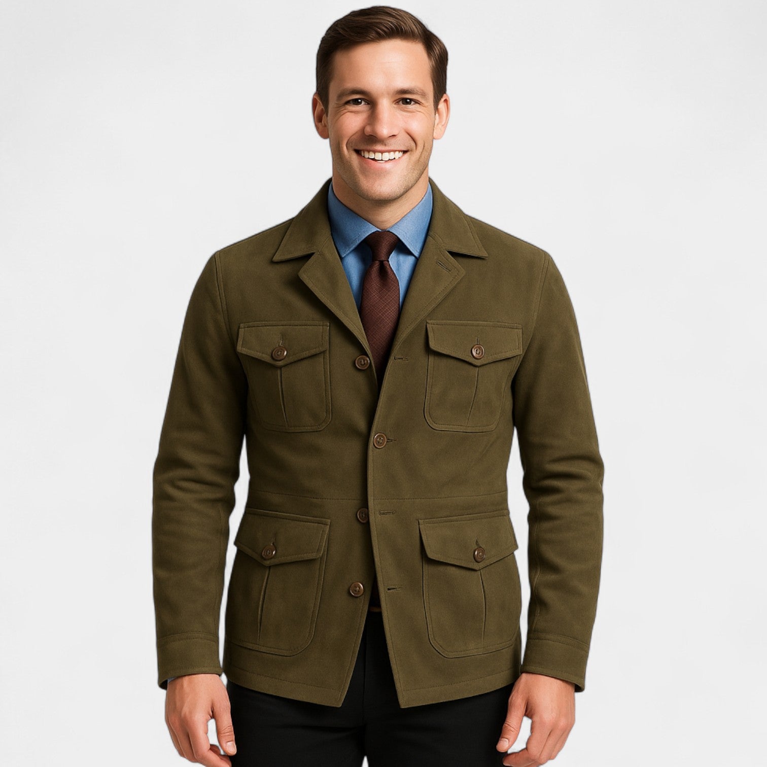 Riche | Veste homme rétro coupe ajustée – style japonais, raffinée, silhouette quotidienne