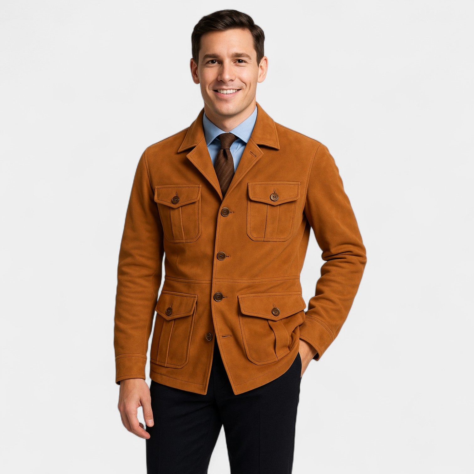 Riche | Veste homme rétro coupe ajustée – style japonais, raffinée, silhouette quotidienne