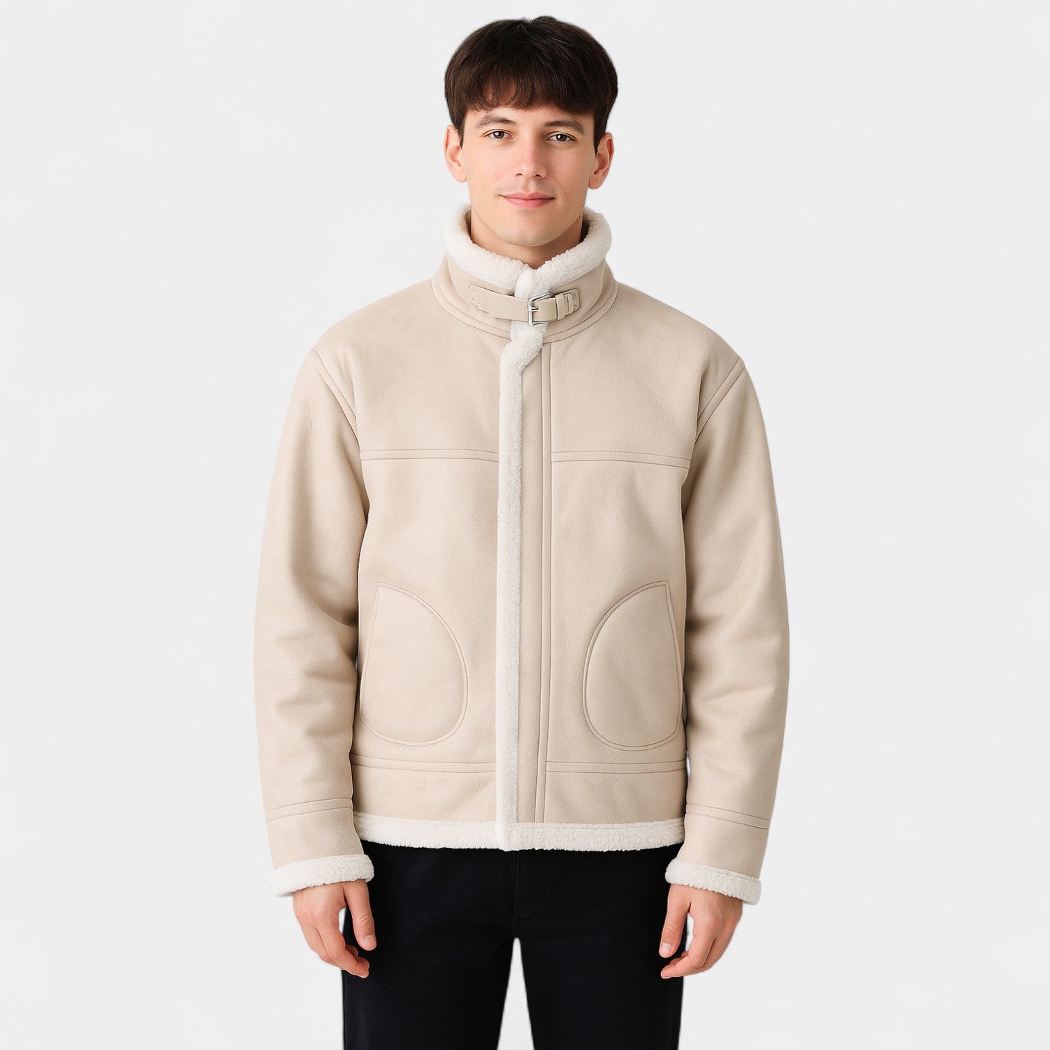 Riche | Veste homme en cachemire d’agneau épaissie – chaleur hivernale, silhouette raffinée