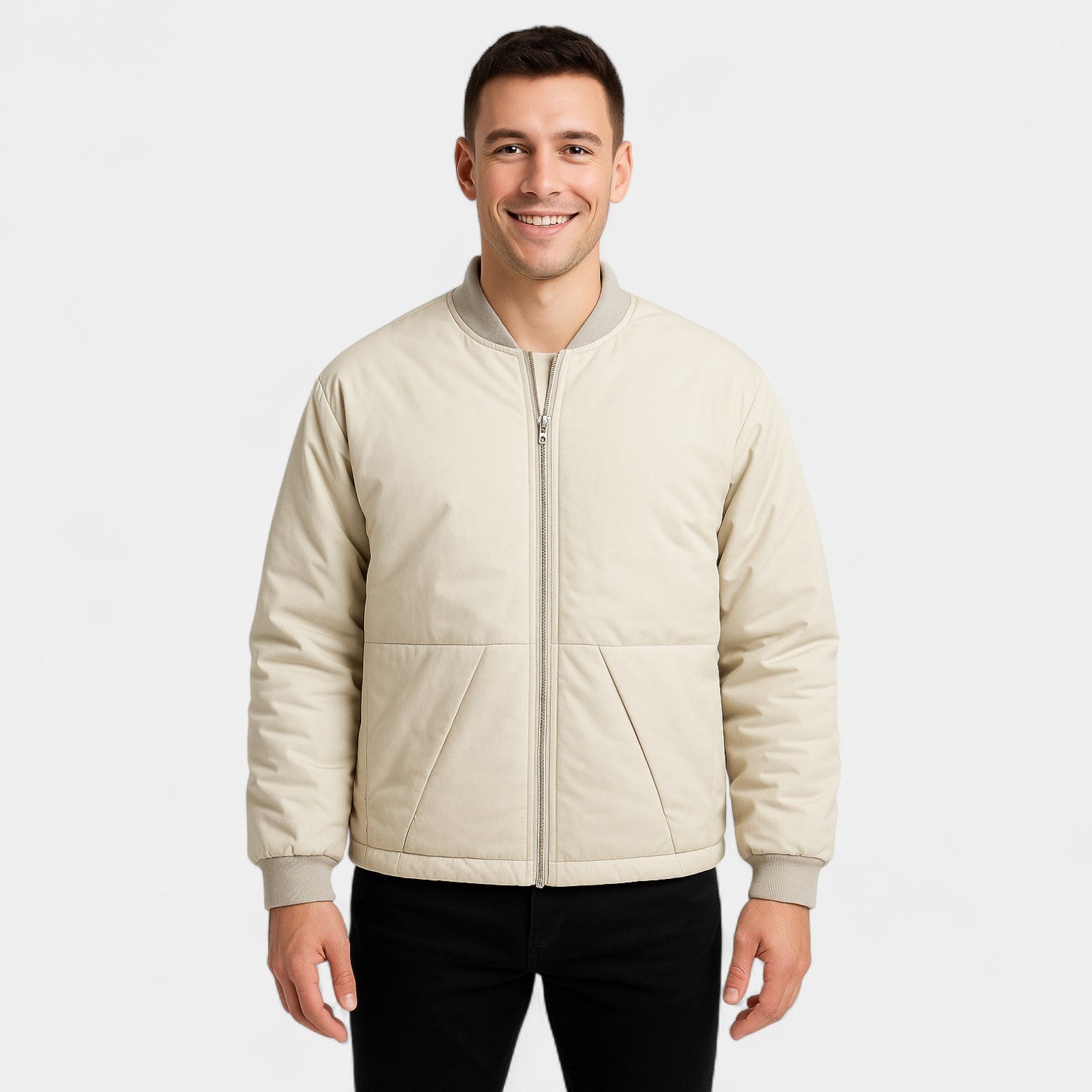 Riche | Blouson homme en coton double zip – moderne, raffiné, silhouette quotidienne