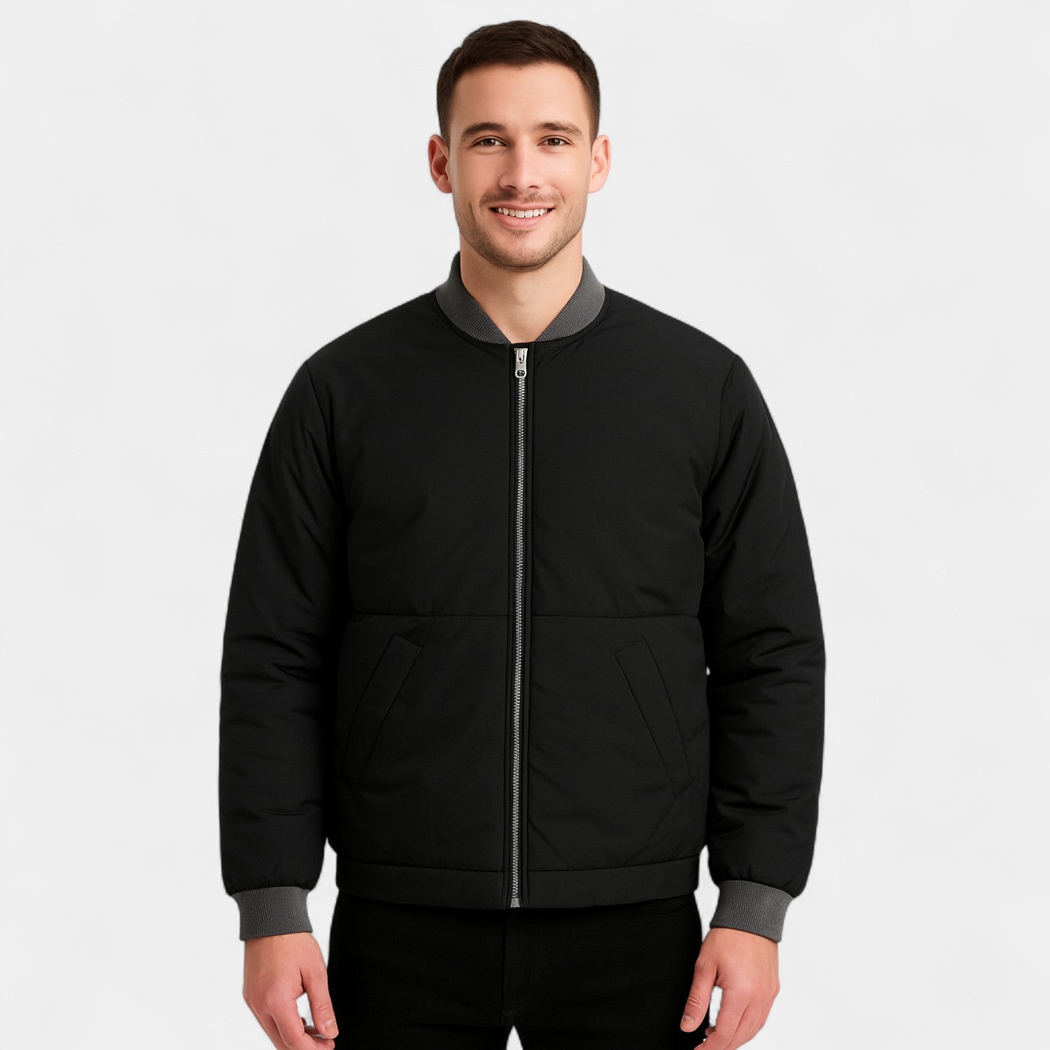 Riche | Blouson homme en coton double zip – moderne, raffiné, silhouette quotidienne
