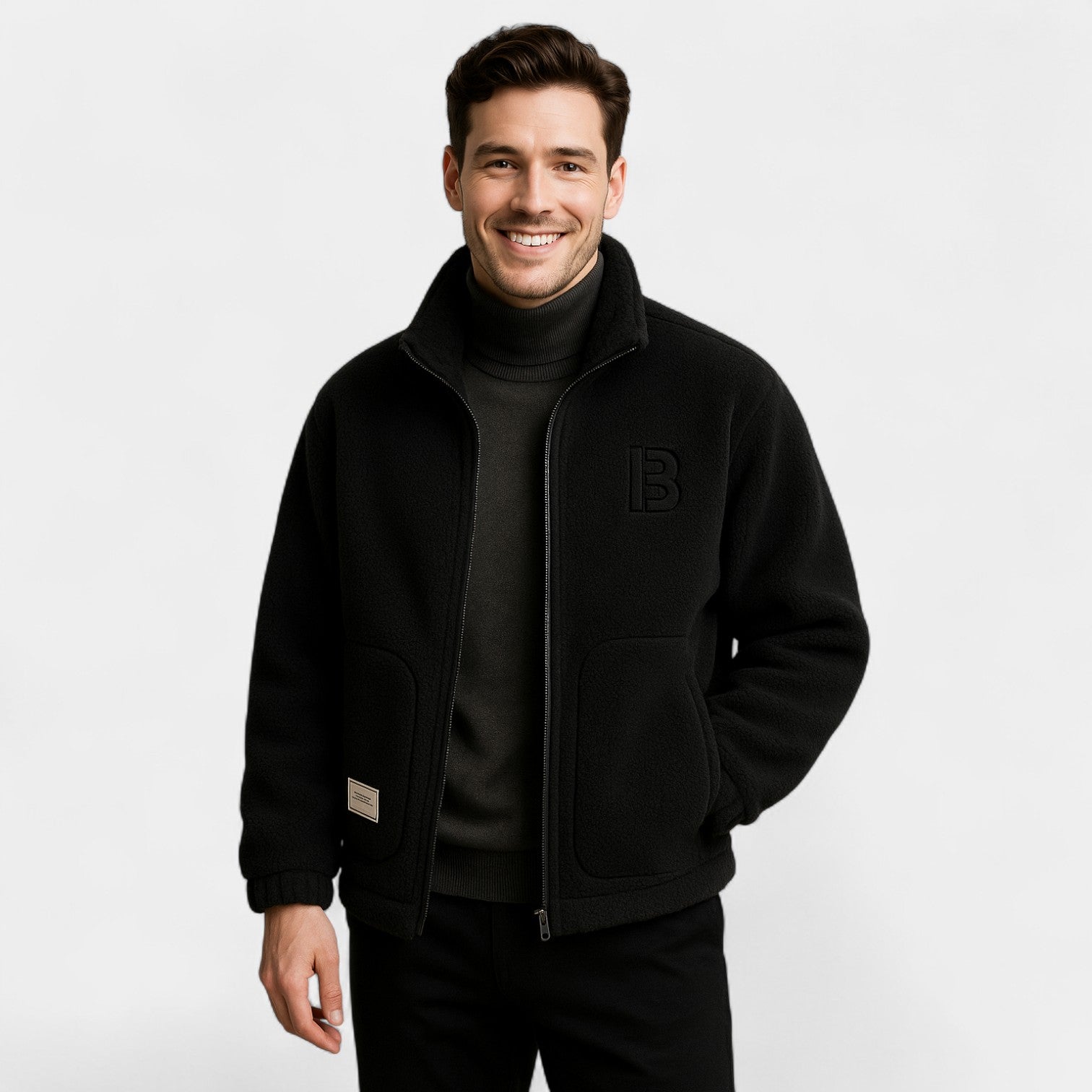 Riche | Veste homme varsity en cachemire pur – raffinée, chaude, silhouette intemporelle