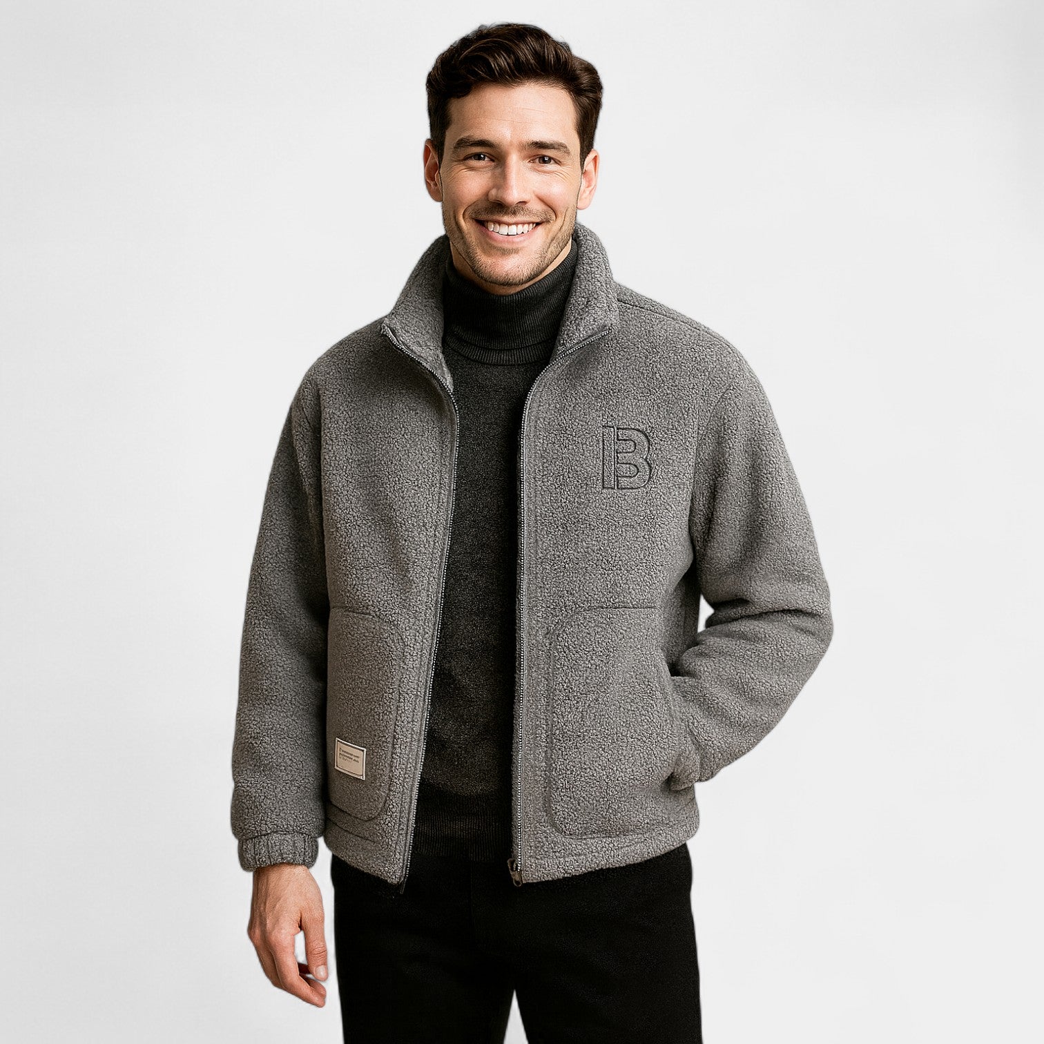 Riche | Veste homme varsity en cachemire pur – raffinée, chaude, silhouette intemporelle
