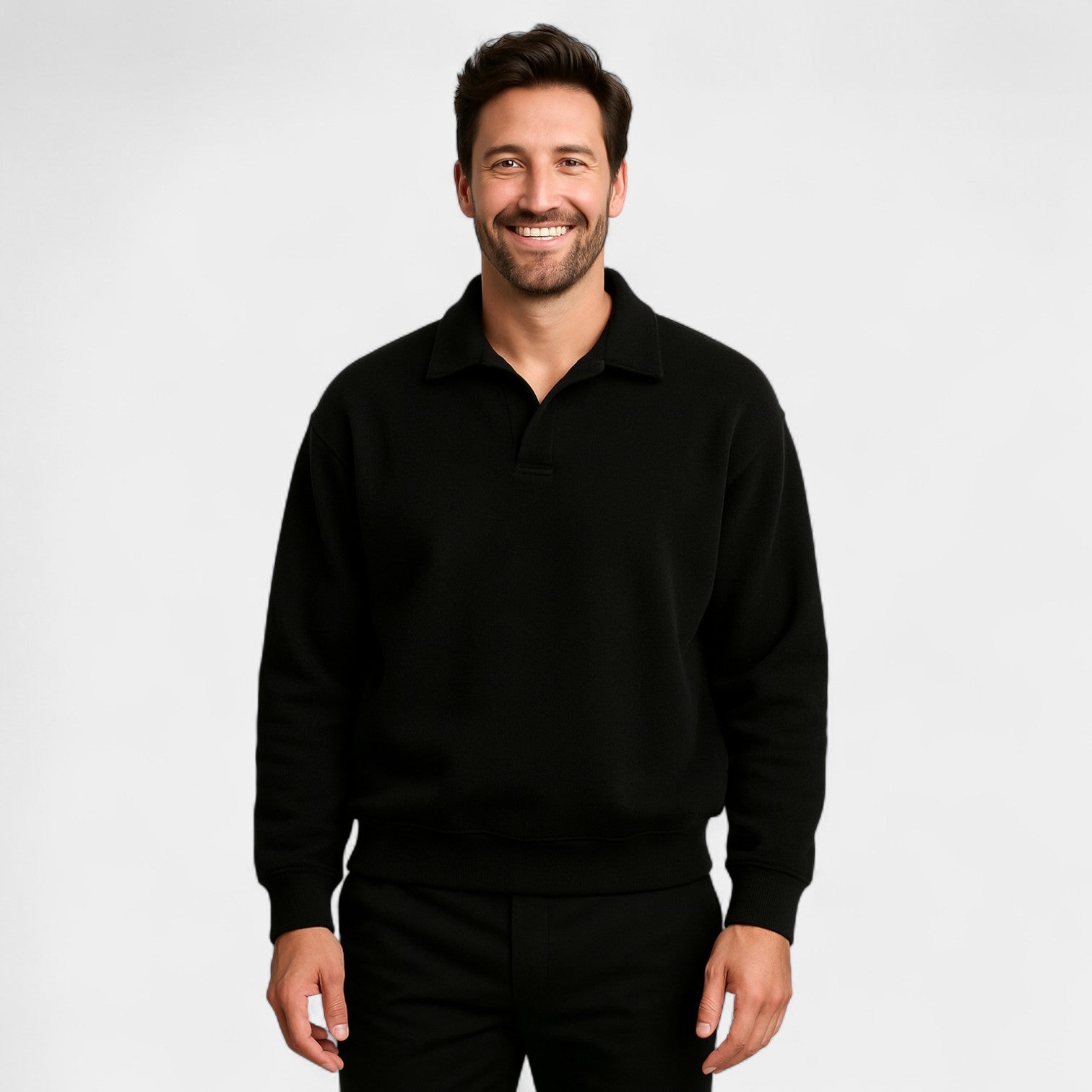 Riche | Polo homme manches longues en maille – raffiné, polyvalent, coupe moderne