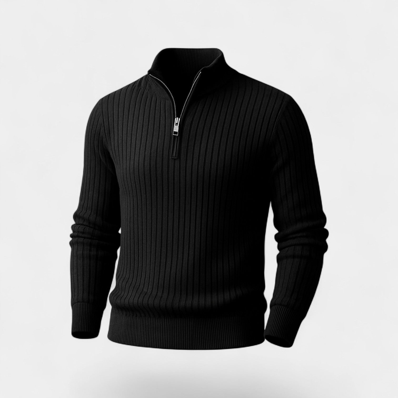 Riche | Pull homme quart zip en maille rayée – raffiné, ajusté, silhouette quotidienne