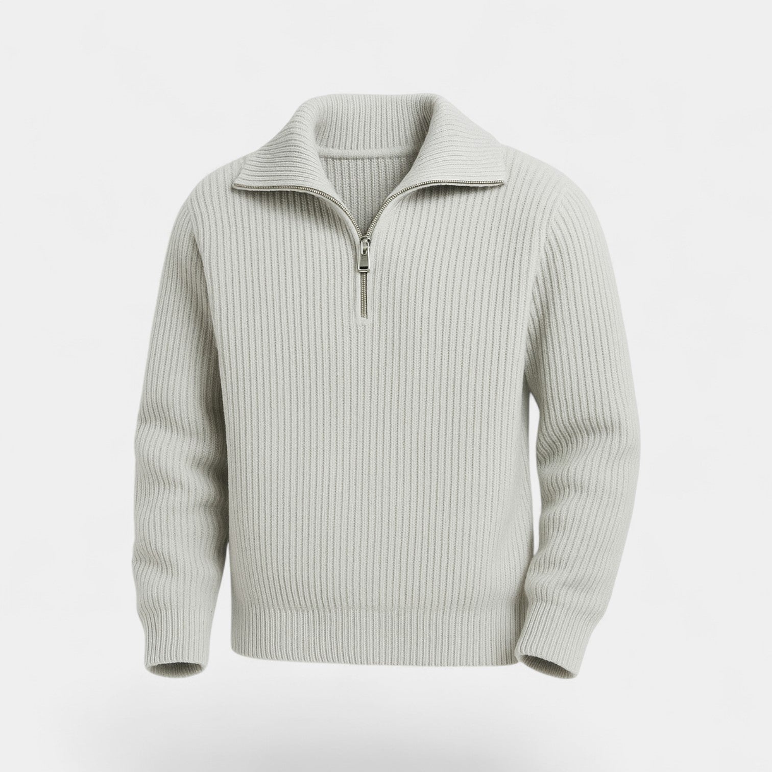 Riche | Pull homme quart zip en maille uni – raffiné, ajusté, tricot du quotidien