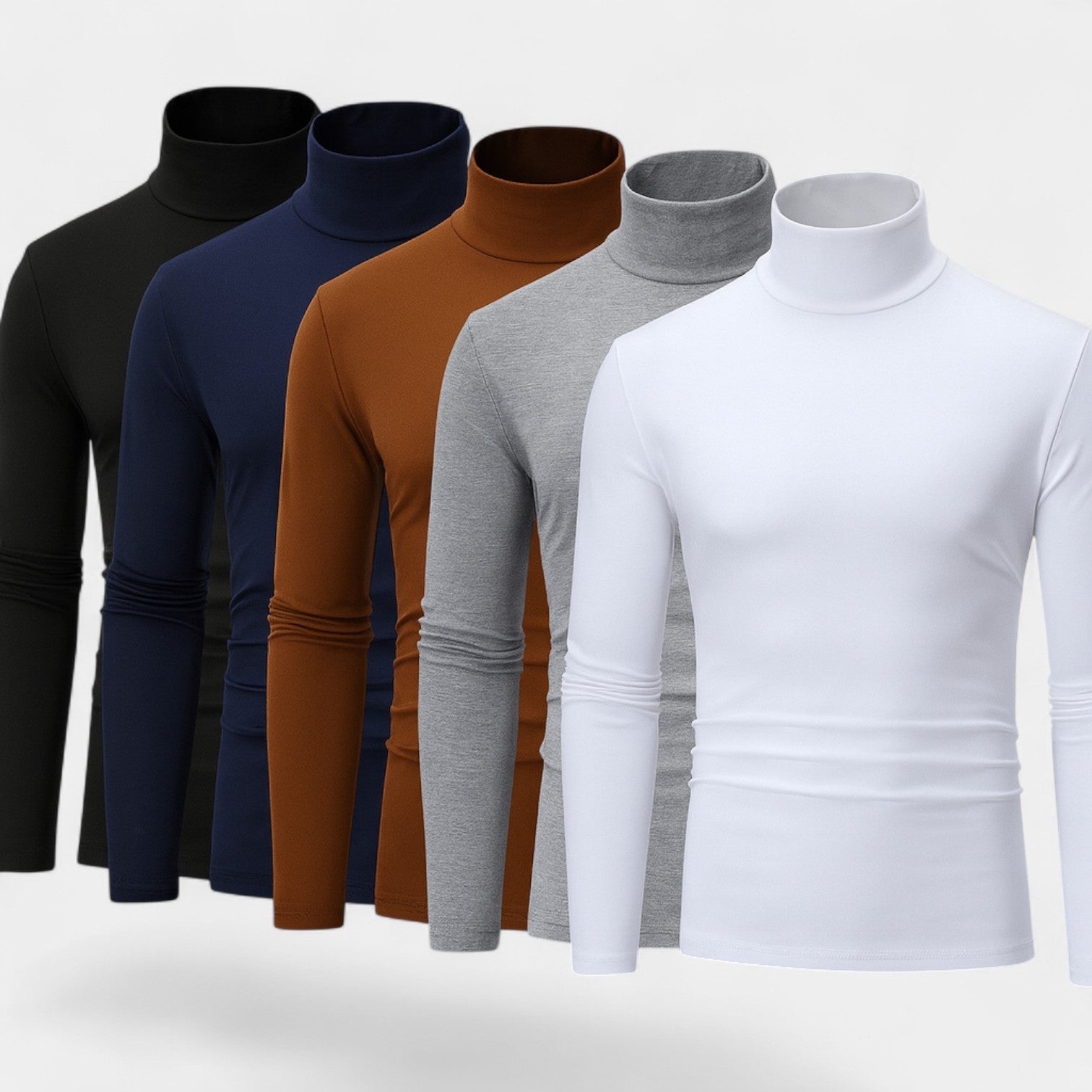 Riche | Lot de 3 pulls col roulé homme slim manches longues – élégants, raffinés, essentiels du quotidien