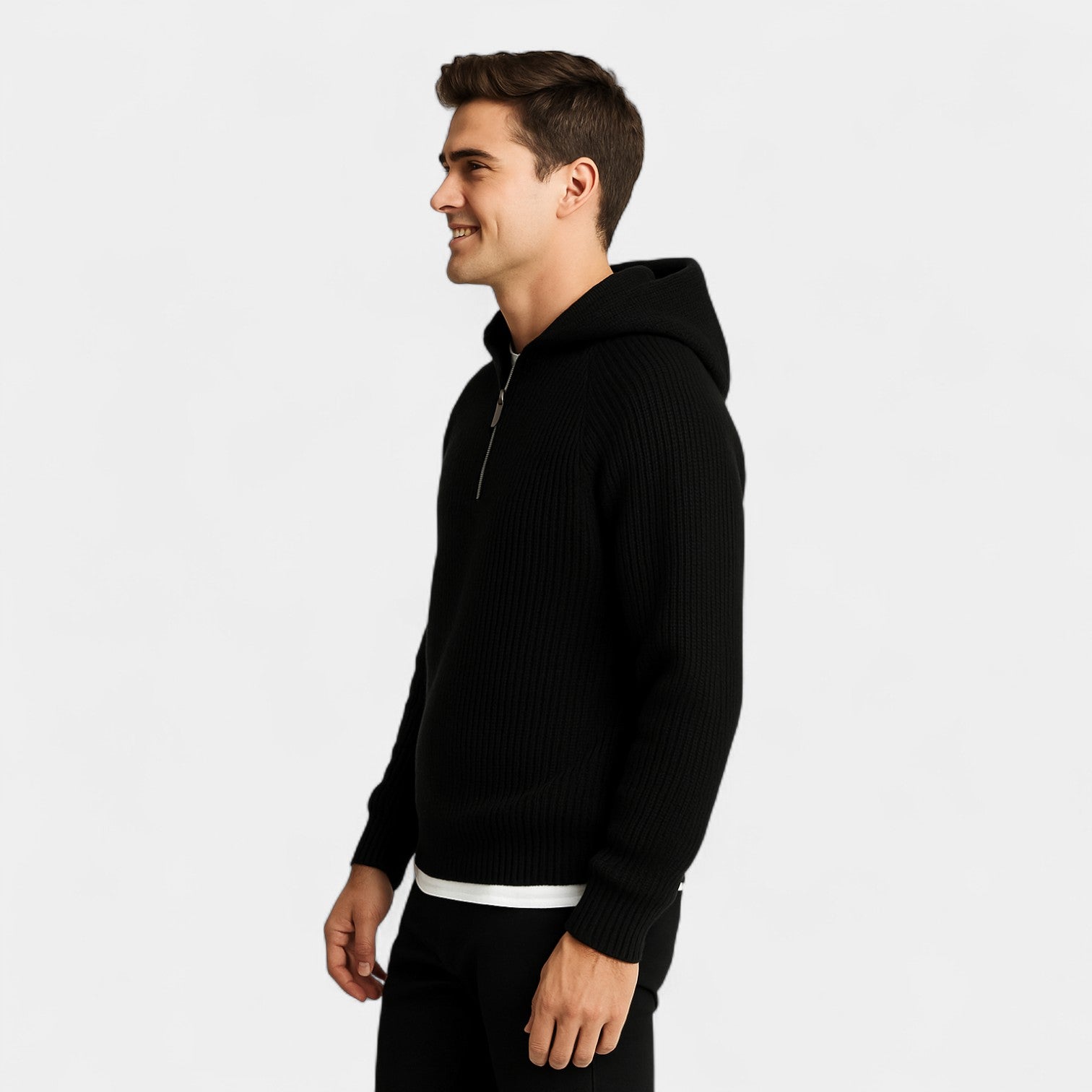 Riche | Sweat homme à capuche quart zip haut de gamme – raffiné, moderne, confort quotidien