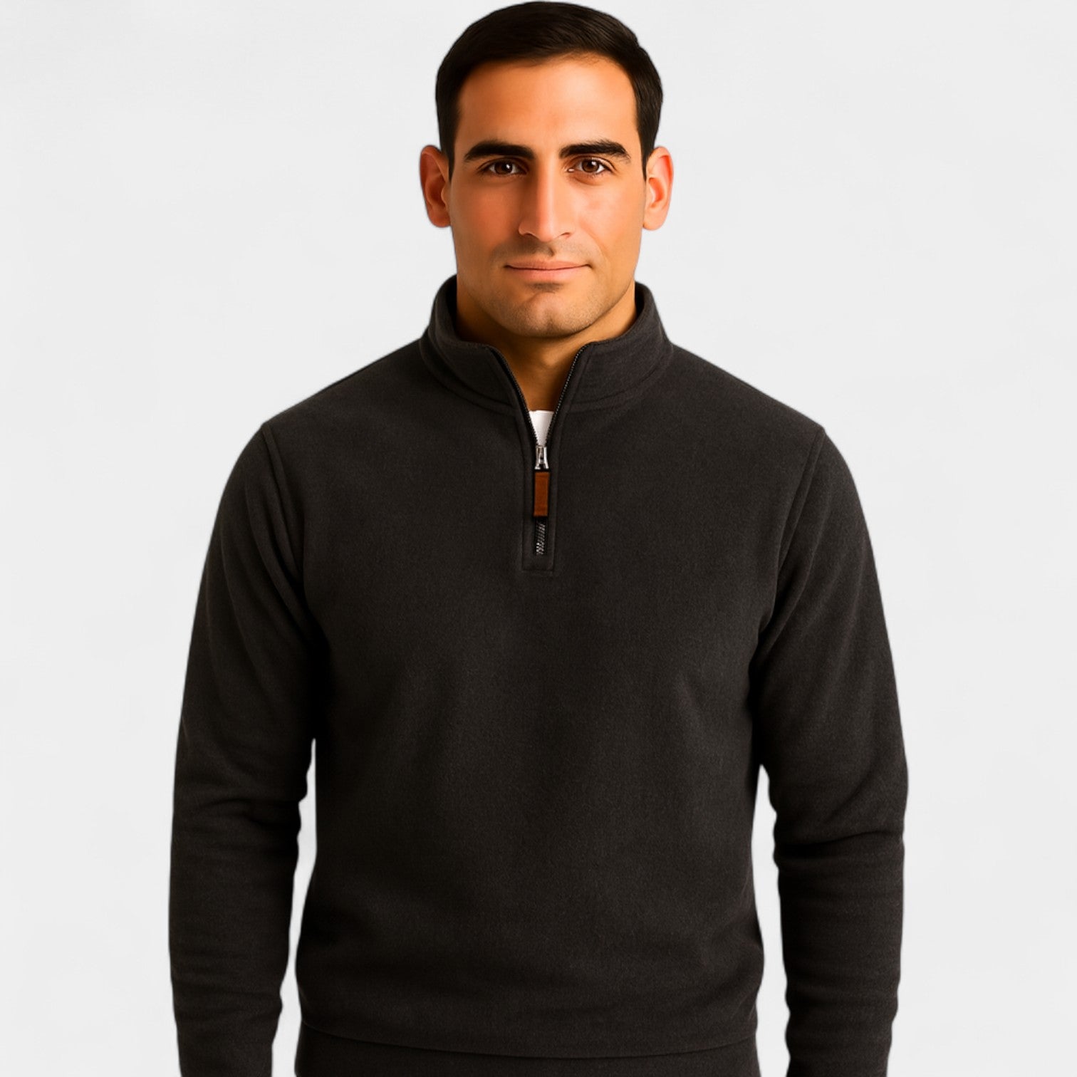 Riche | Sweatshirt homme coton polaire zippé – col montant hiver casual