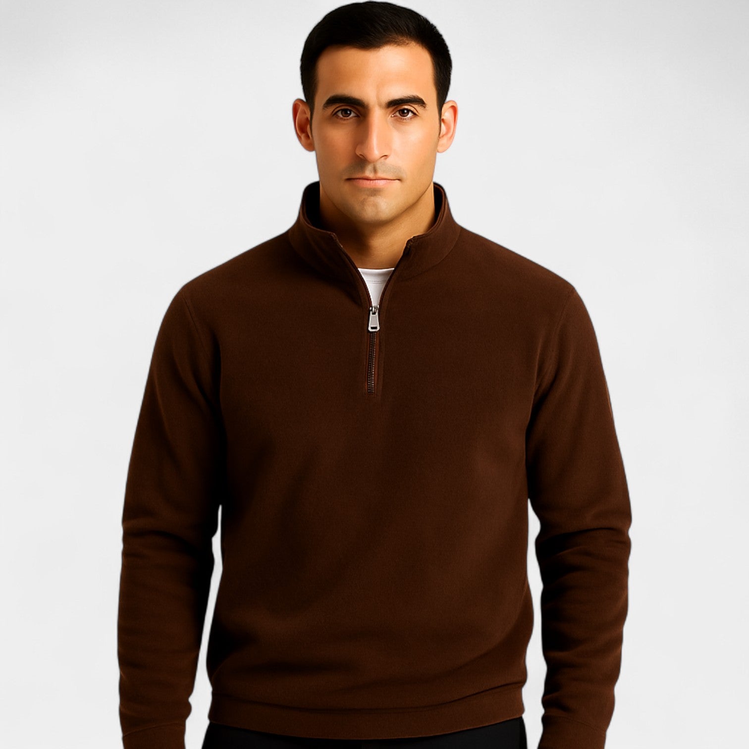 Riche | Sweatshirt homme coton polaire zippé – col montant hiver casual