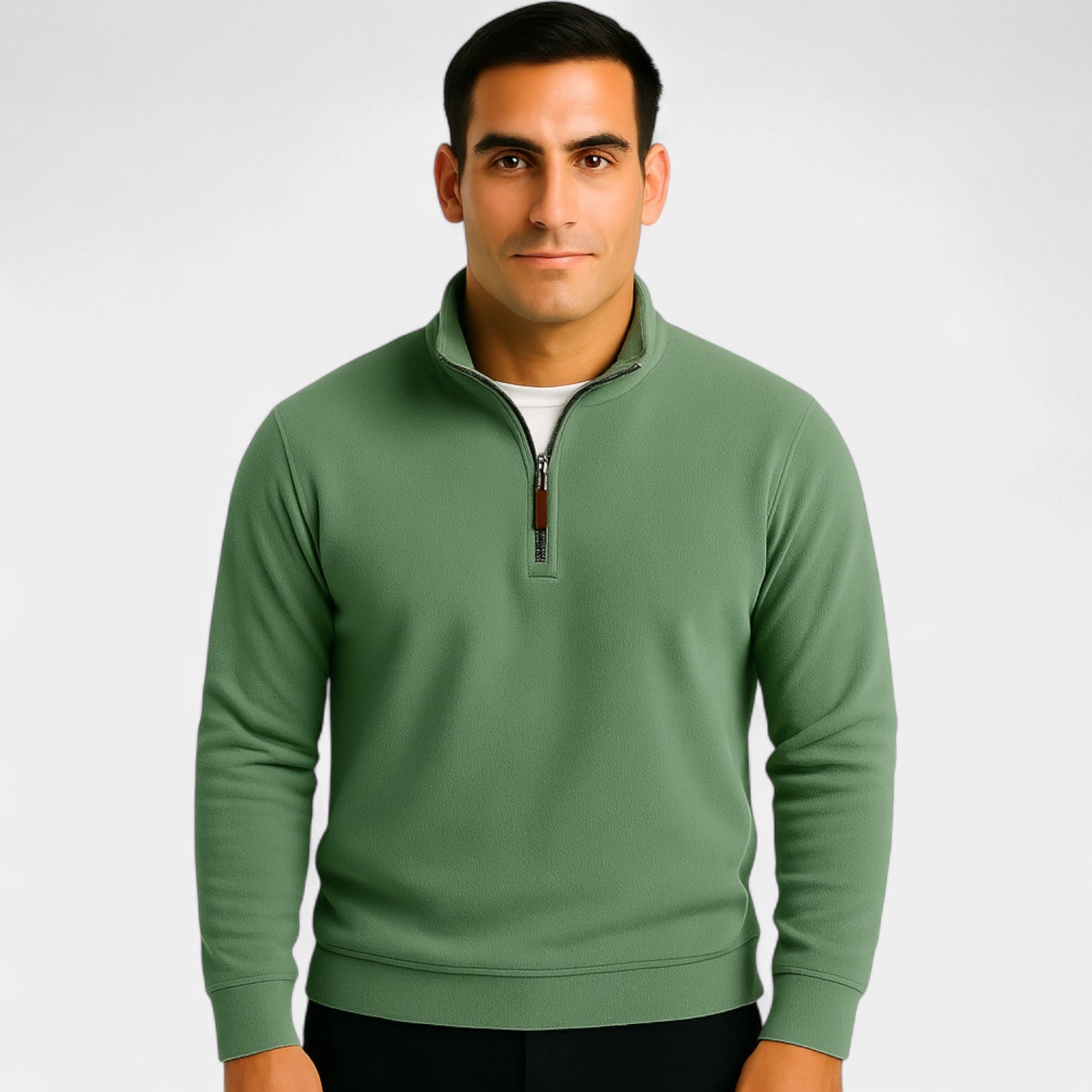 Riche | Sweatshirt homme coton polaire zippé – col montant hiver casual