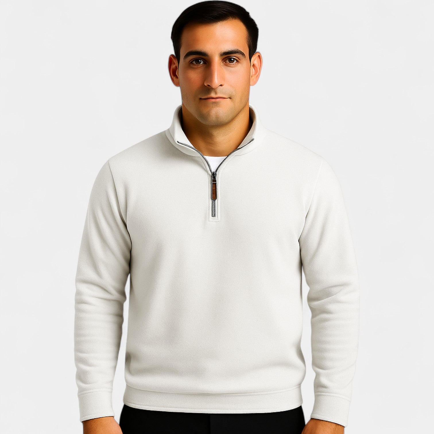 Riche | Sweatshirt homme coton polaire zippé – col montant hiver casual