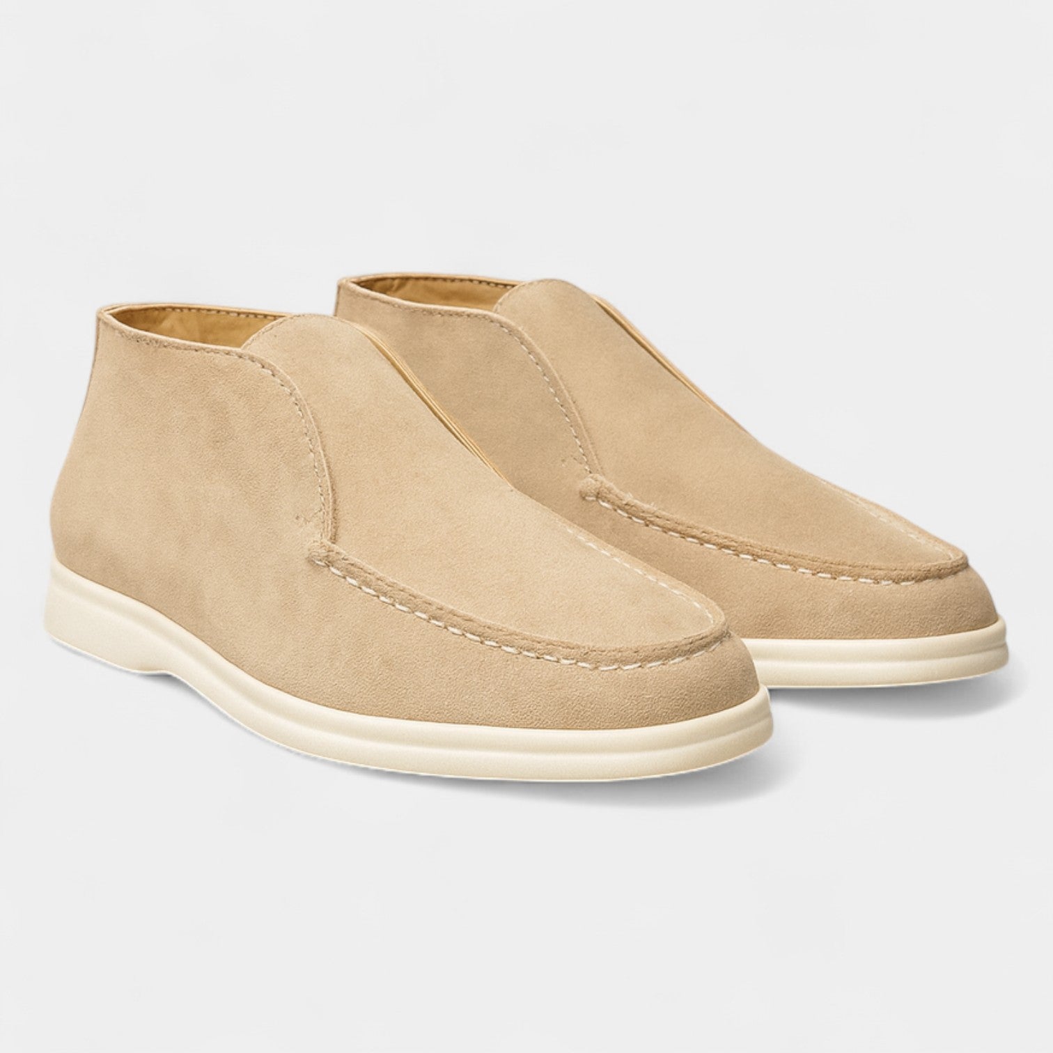 Riche | Mocassins Hauts Homme en Suède – Minimalistes Rétro Slip-On