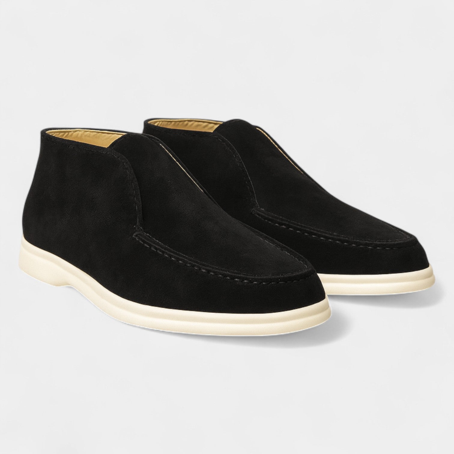 Riche | Mocassins Hauts Homme en Suède – Minimalistes Rétro Slip-On