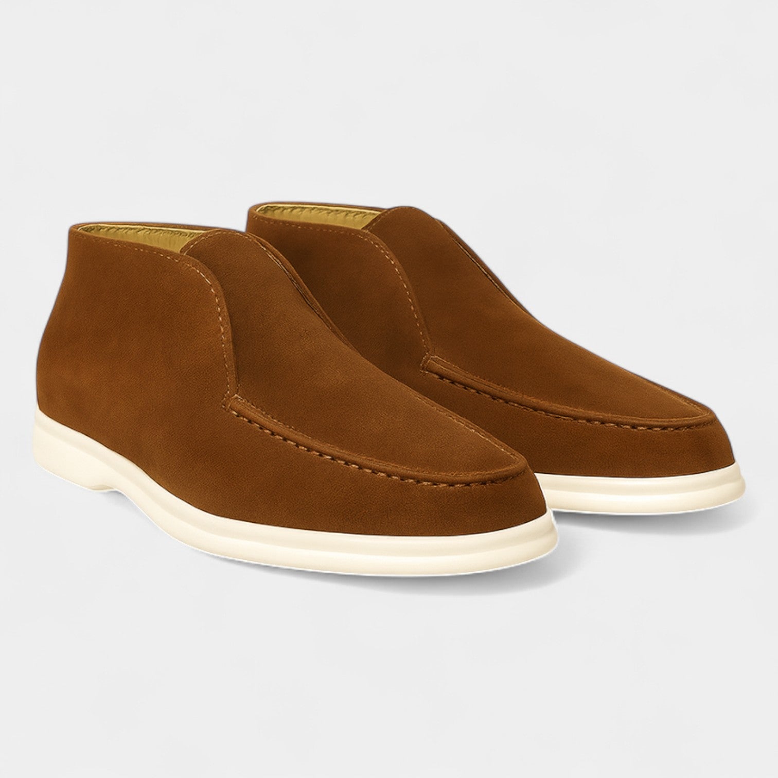 Riche | Mocassins Hauts Homme en Suède – Minimalistes Rétro Slip-On