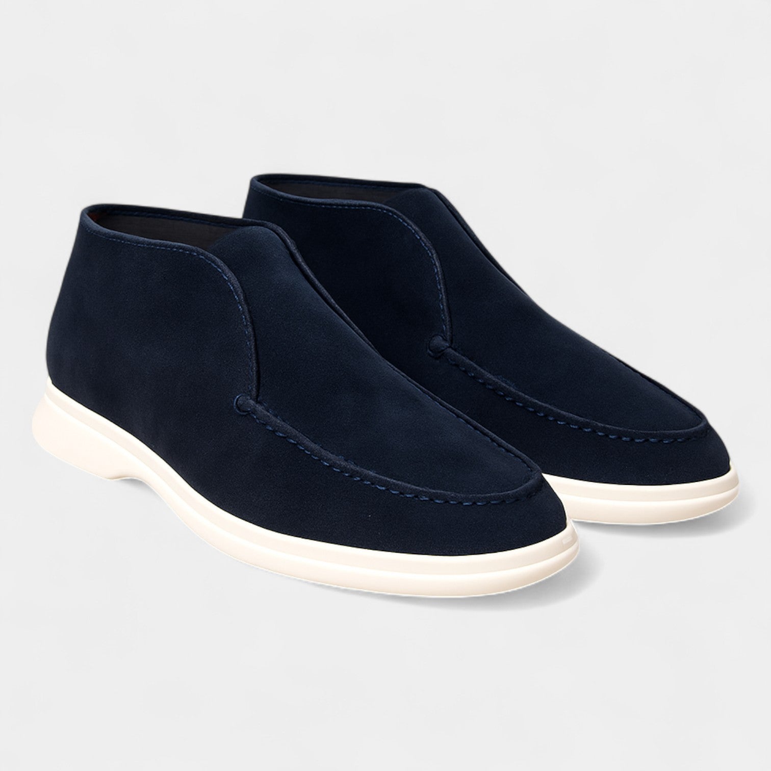 Riche | Mocassins Hauts Homme en Suède – Minimalistes Rétro Slip-On