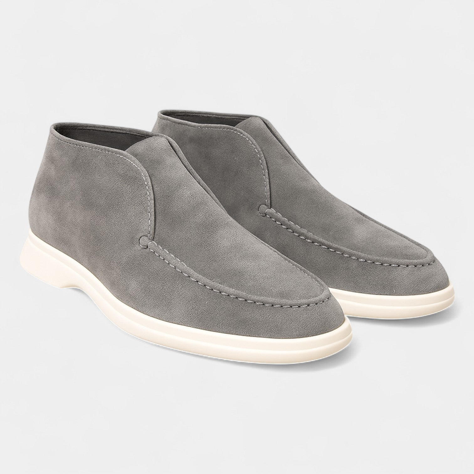 Riche | Mocassins Hauts Homme en Suède – Minimalistes Rétro Slip-On