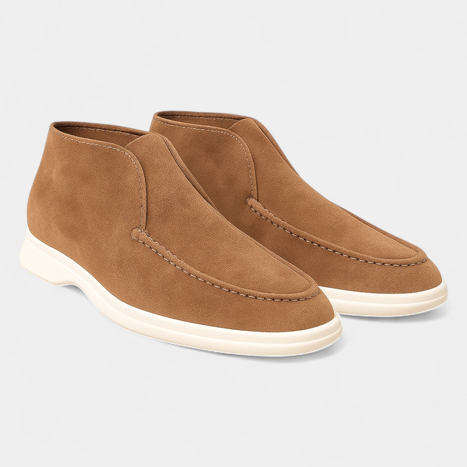 Riche | Mocassins Hauts Homme en Suède – Minimalistes Rétro Slip-On
