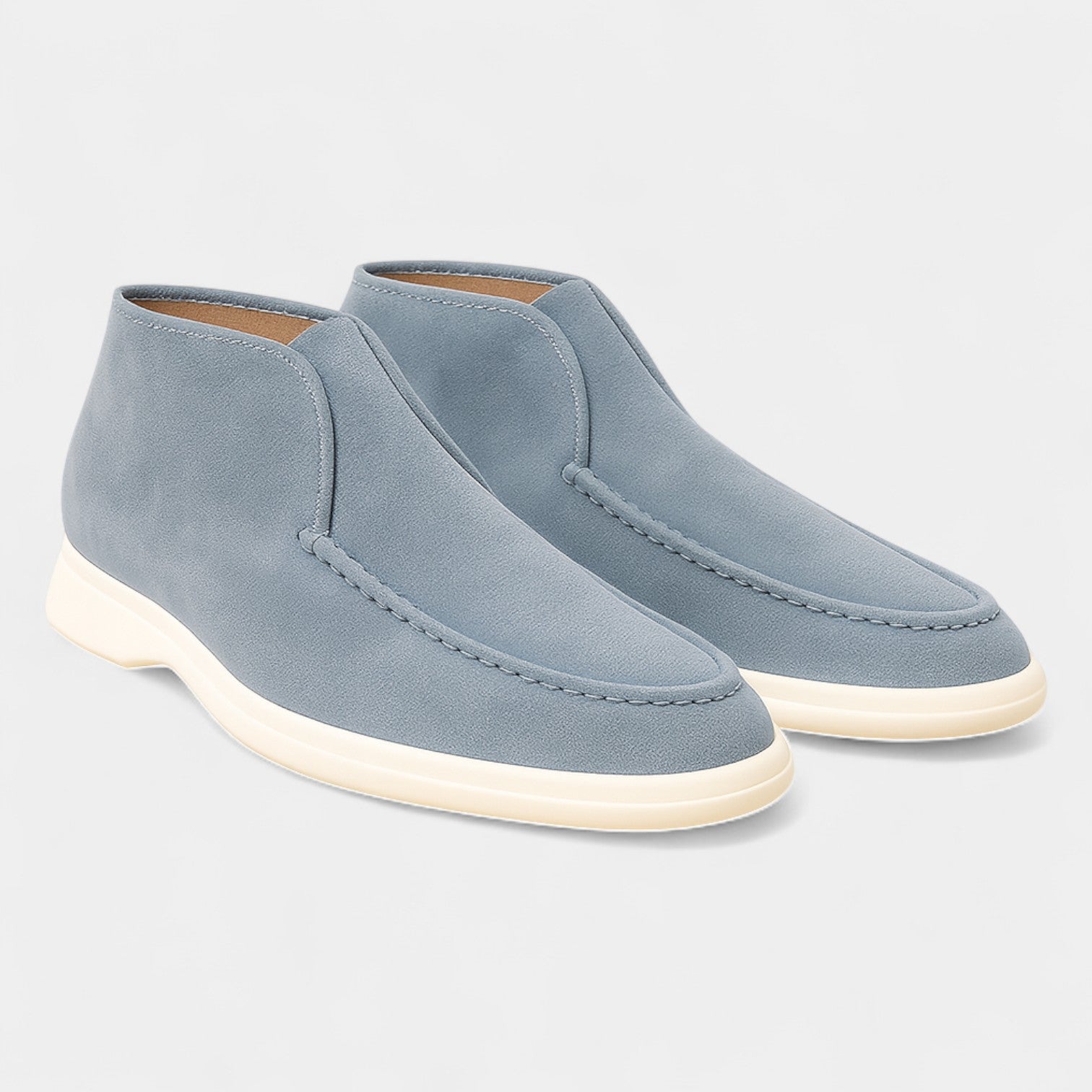 Riche | Mocassins Hauts Homme en Suède – Minimalistes Rétro Slip-On