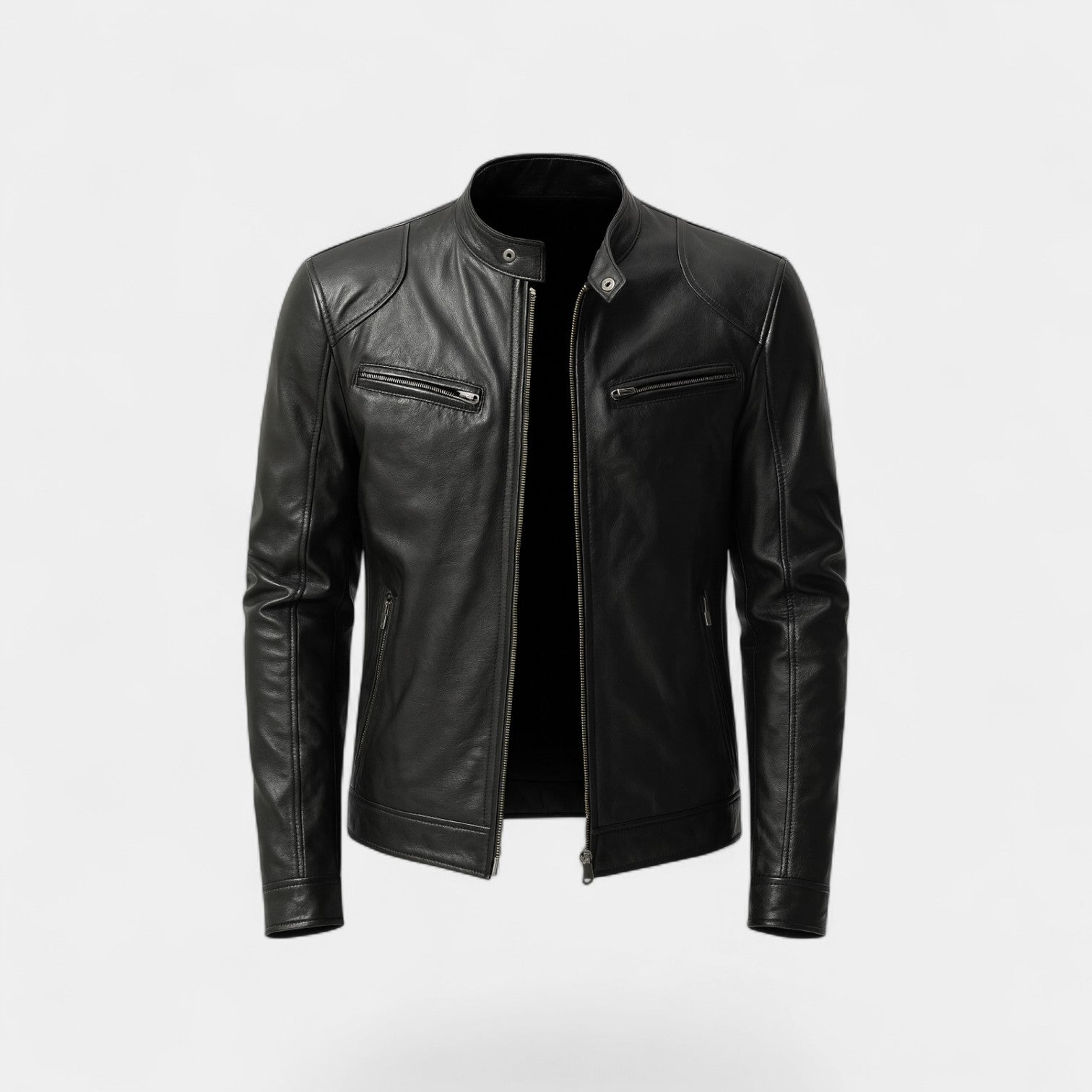 Riche | Veste homme en cuir slim biker - Classique streetwear minimaliste