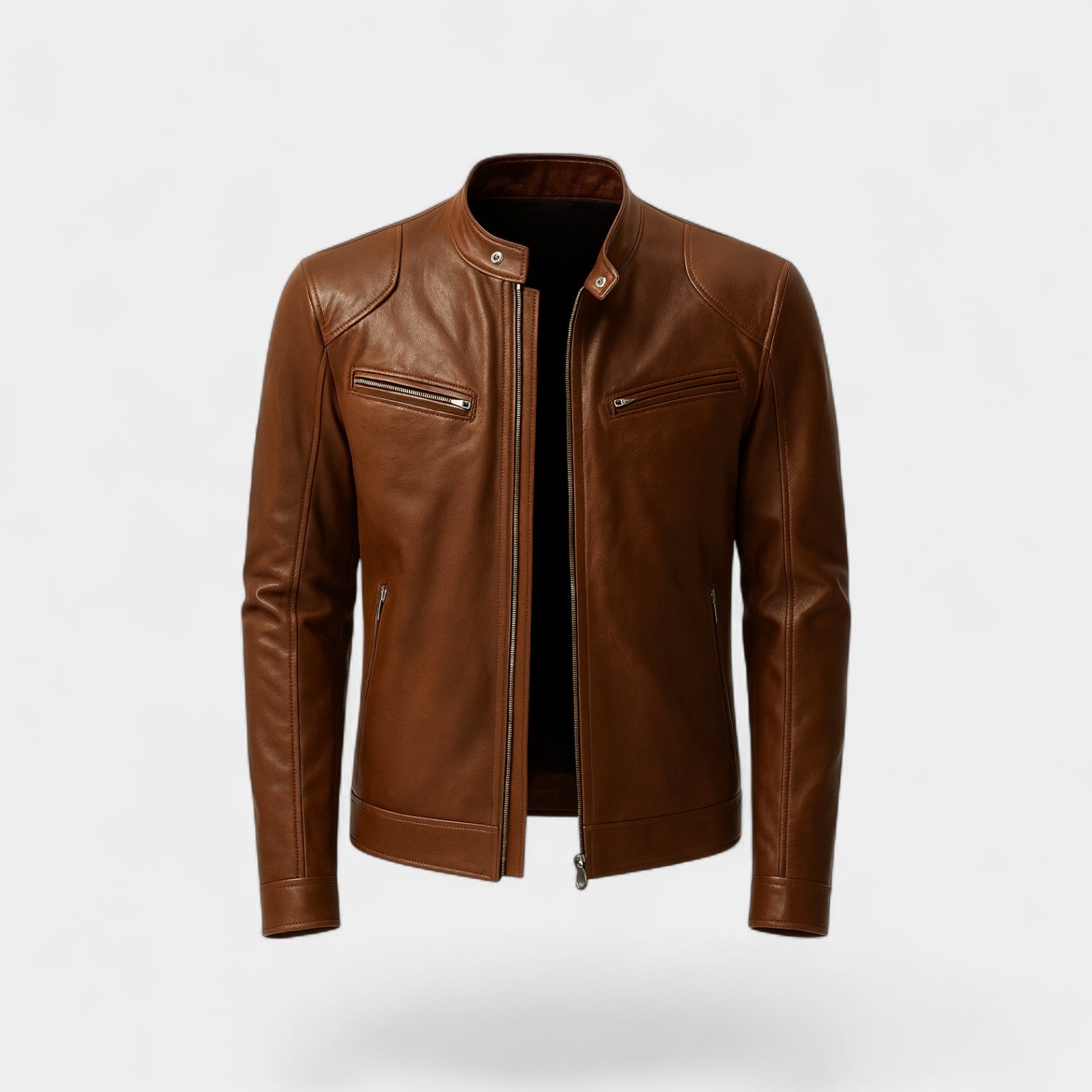 Riche | Veste homme en cuir slim biker - Classique streetwear minimaliste