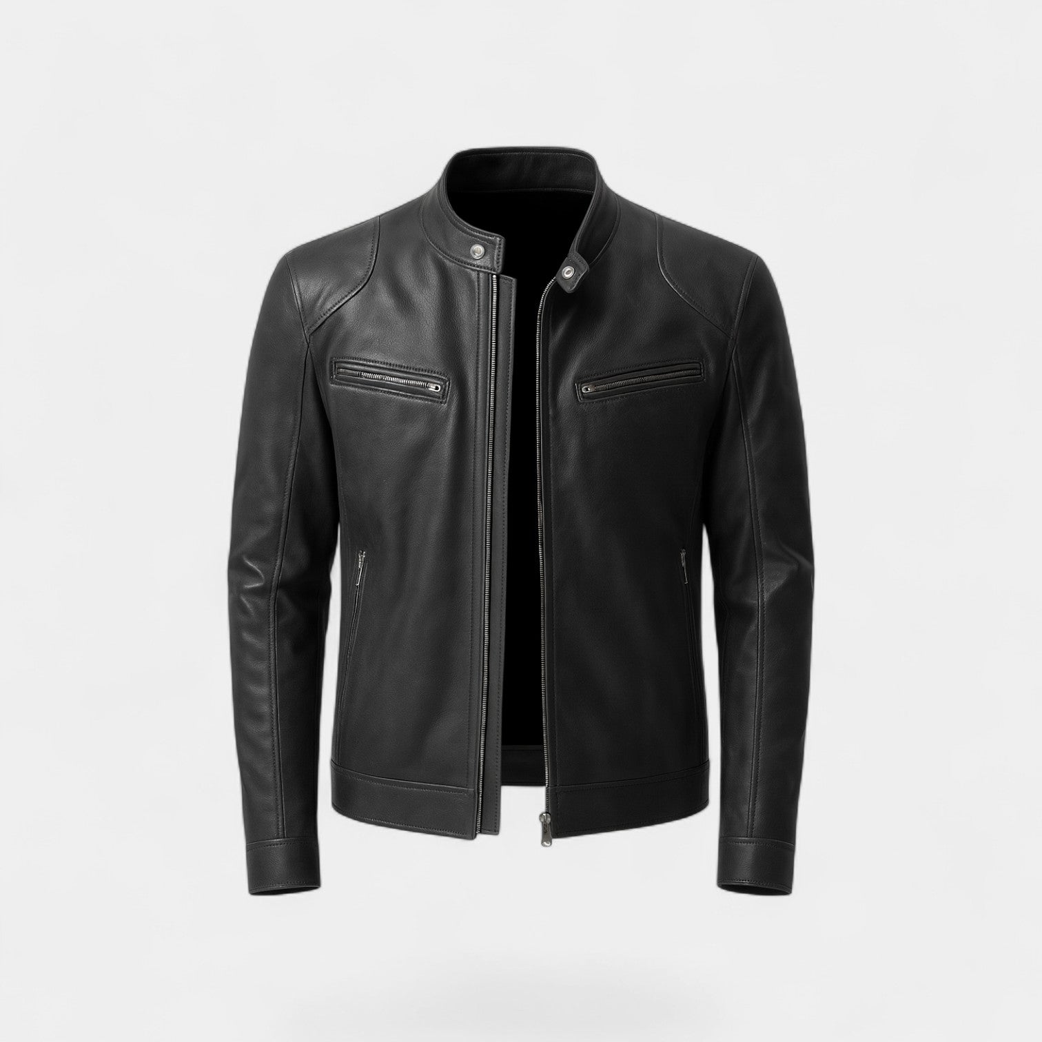 Riche | Veste homme en cuir slim biker - Classique streetwear minimaliste