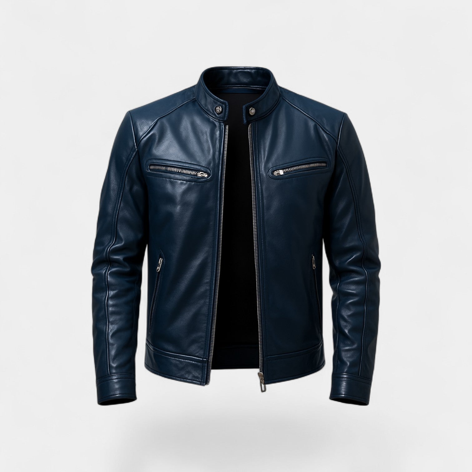 Riche | Veste homme en cuir slim biker - Classique streetwear minimaliste