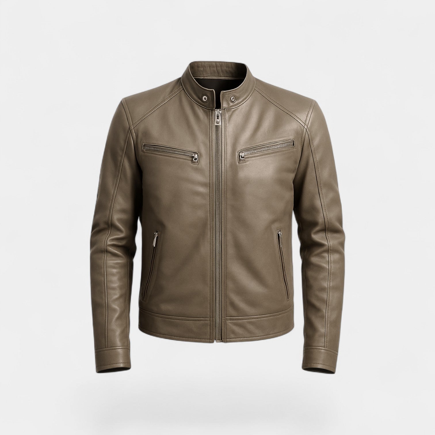Riche | Veste homme en cuir slim biker - Classique streetwear minimaliste