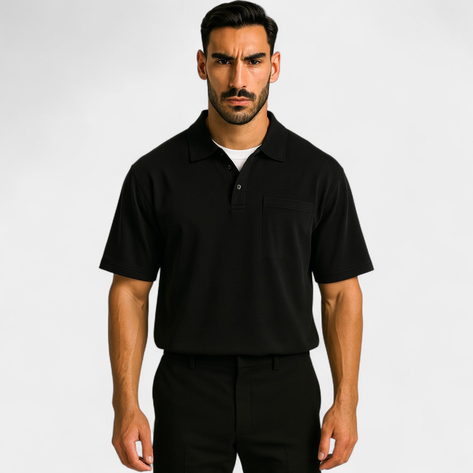 Riche | Polo homme coton uni – Design minimaliste avec poche