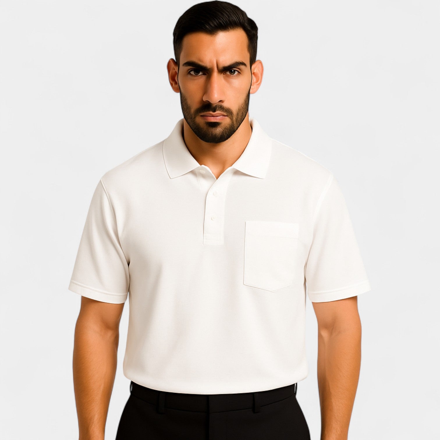 Riche | Polo homme coton uni – Design minimaliste avec poche