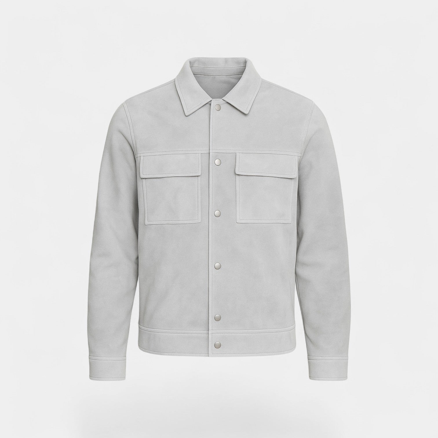 Riche | Veste homme en suède coupe ample boutonnage simple – raffinée, douce, silhouette quotidienne