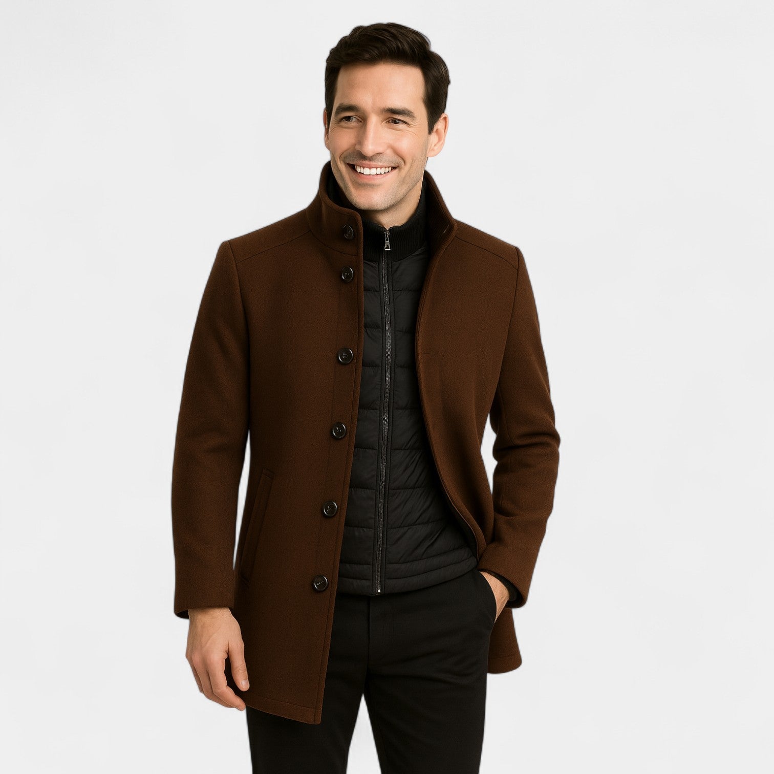 Riche | Manteau trench parka homme en mélange technique – col montant gilet amovible