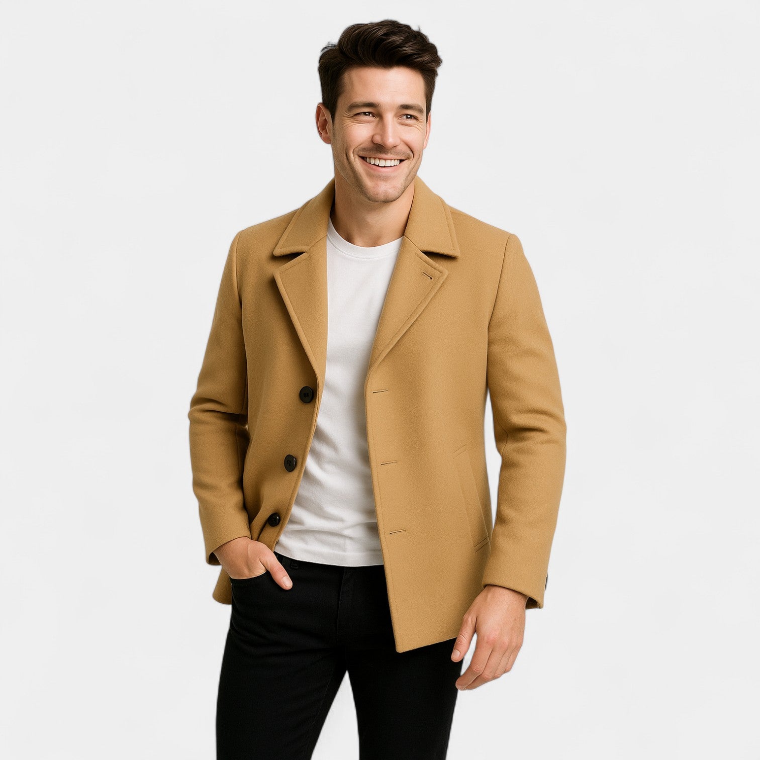 Riche | Manteau trench homme laine mérinos – élégance intemporelle