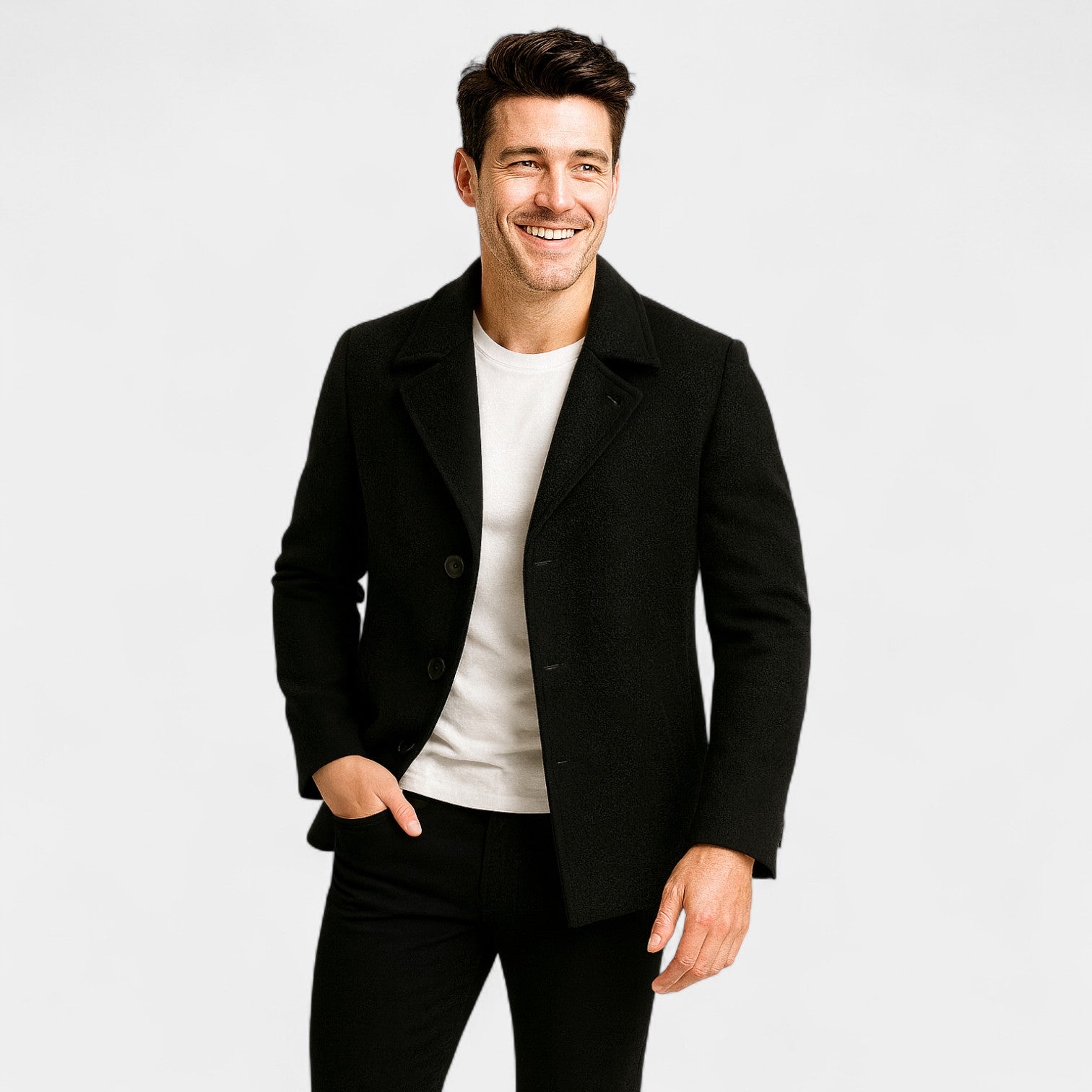 Riche | Manteau trench homme laine mérinos – élégance intemporelle