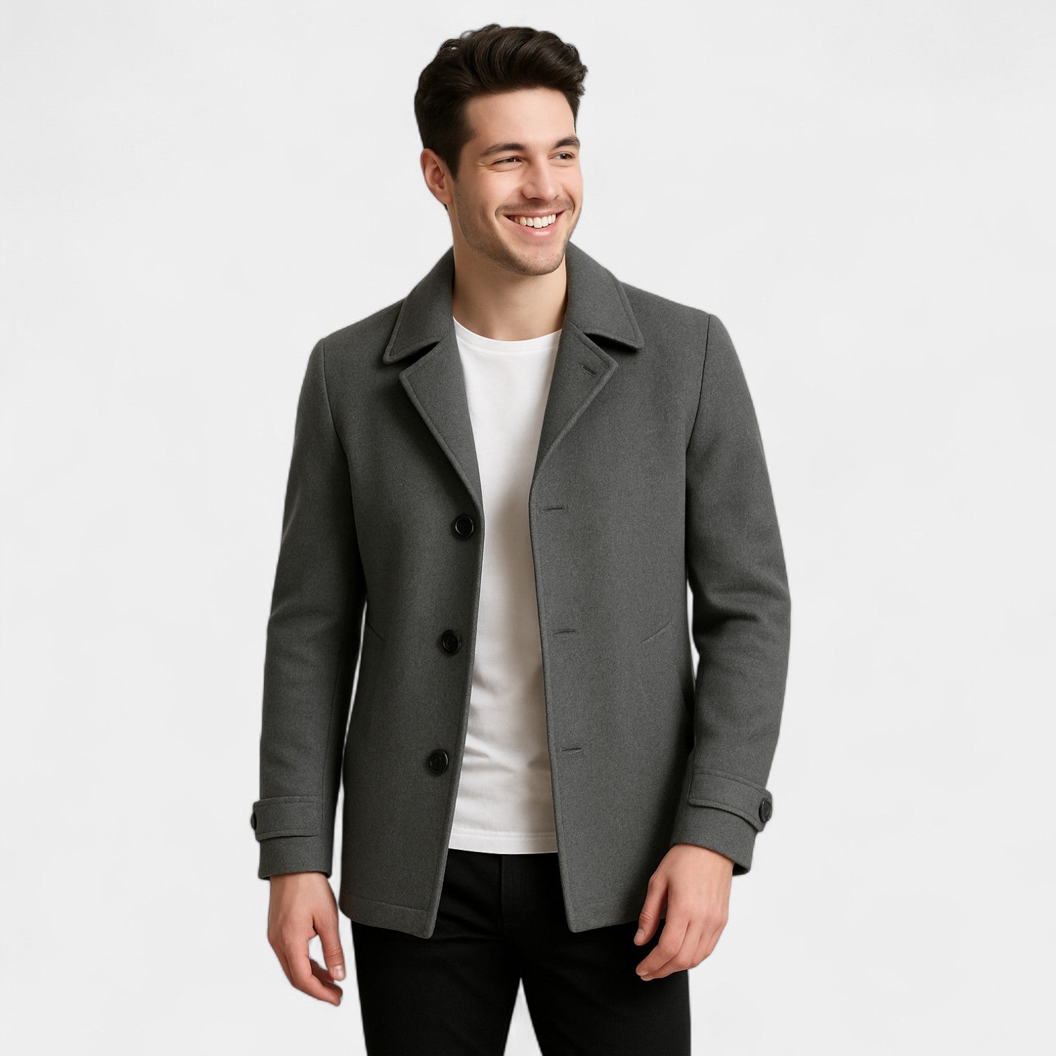 Riche | Manteau trench homme laine mérinos – élégance intemporelle