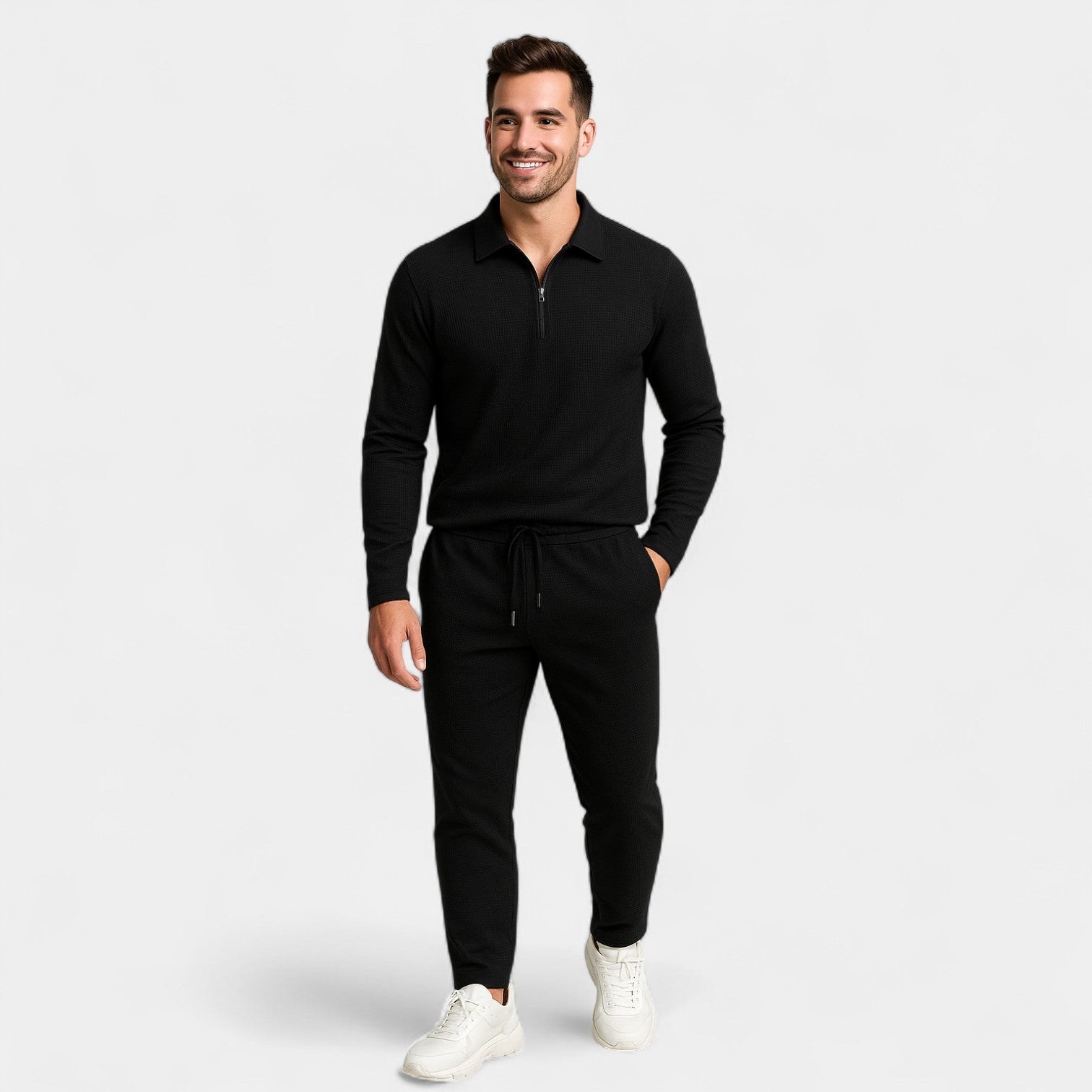 Riche | Ensemble homme manches longues coton mélangé – raffiné, ajusté, confort quotidien