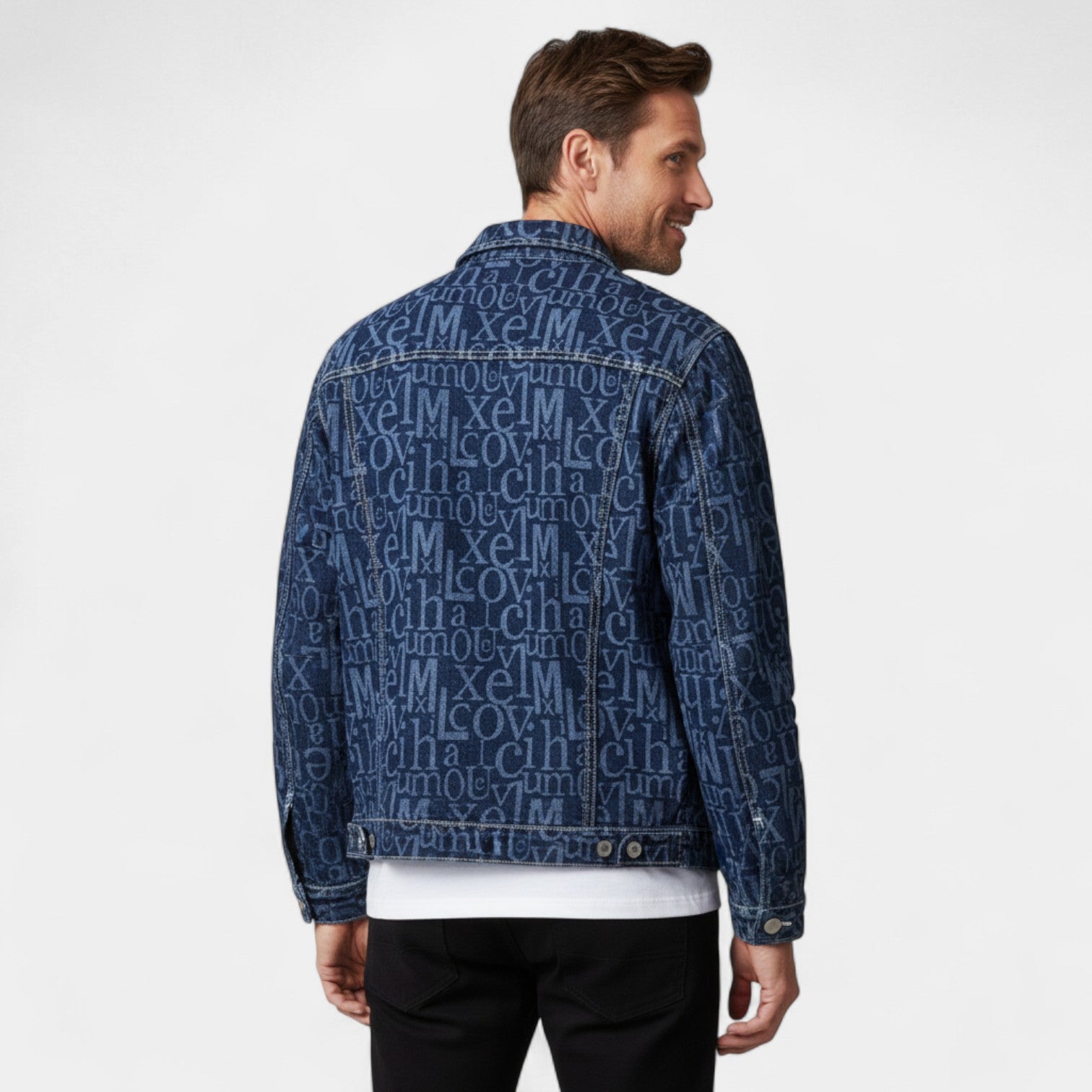 Riche | Veste en jean imprimée vintage homme – Streetwear lourd