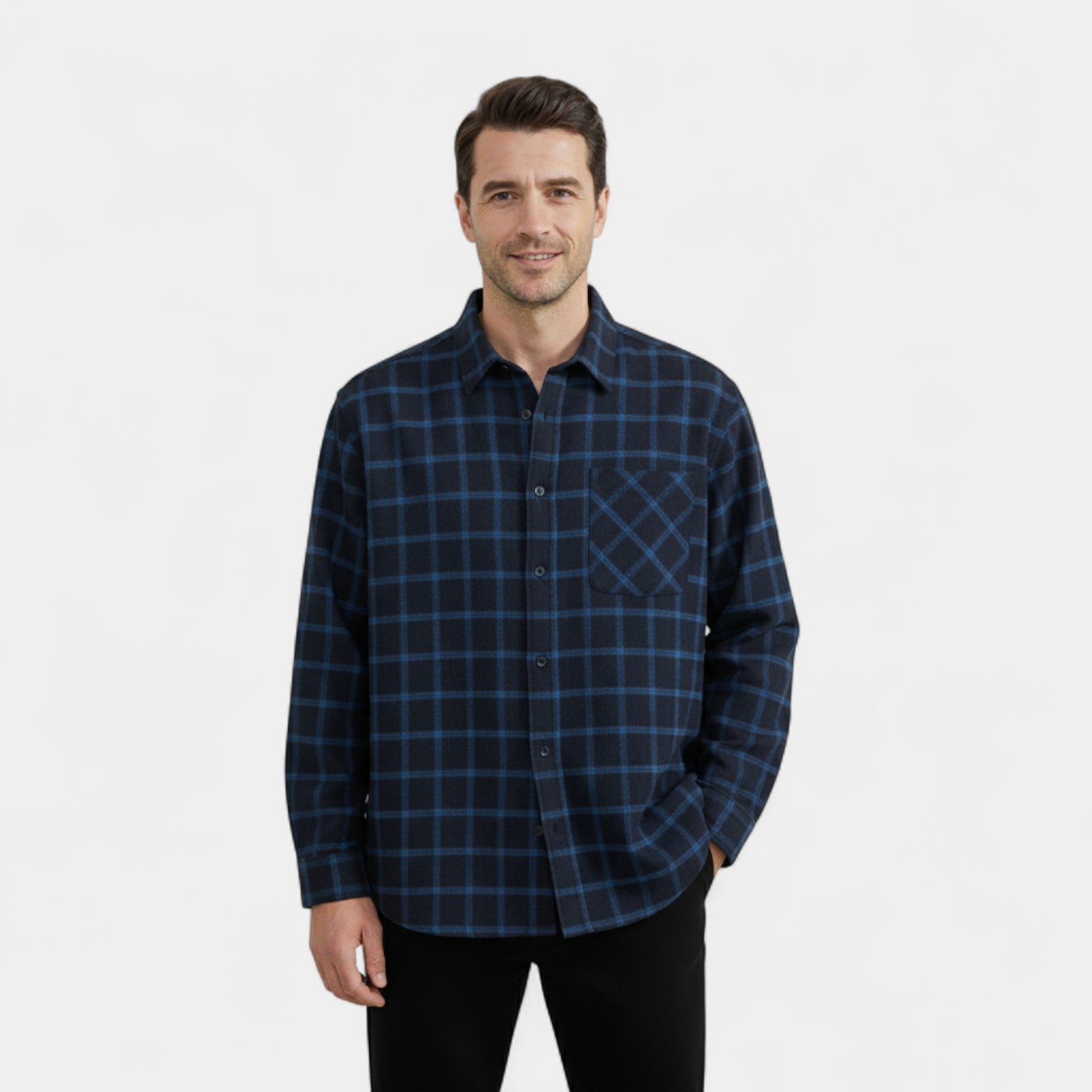 Riche | Chemise Casual Homme en Matière Technique – Coupe Ample à Revers