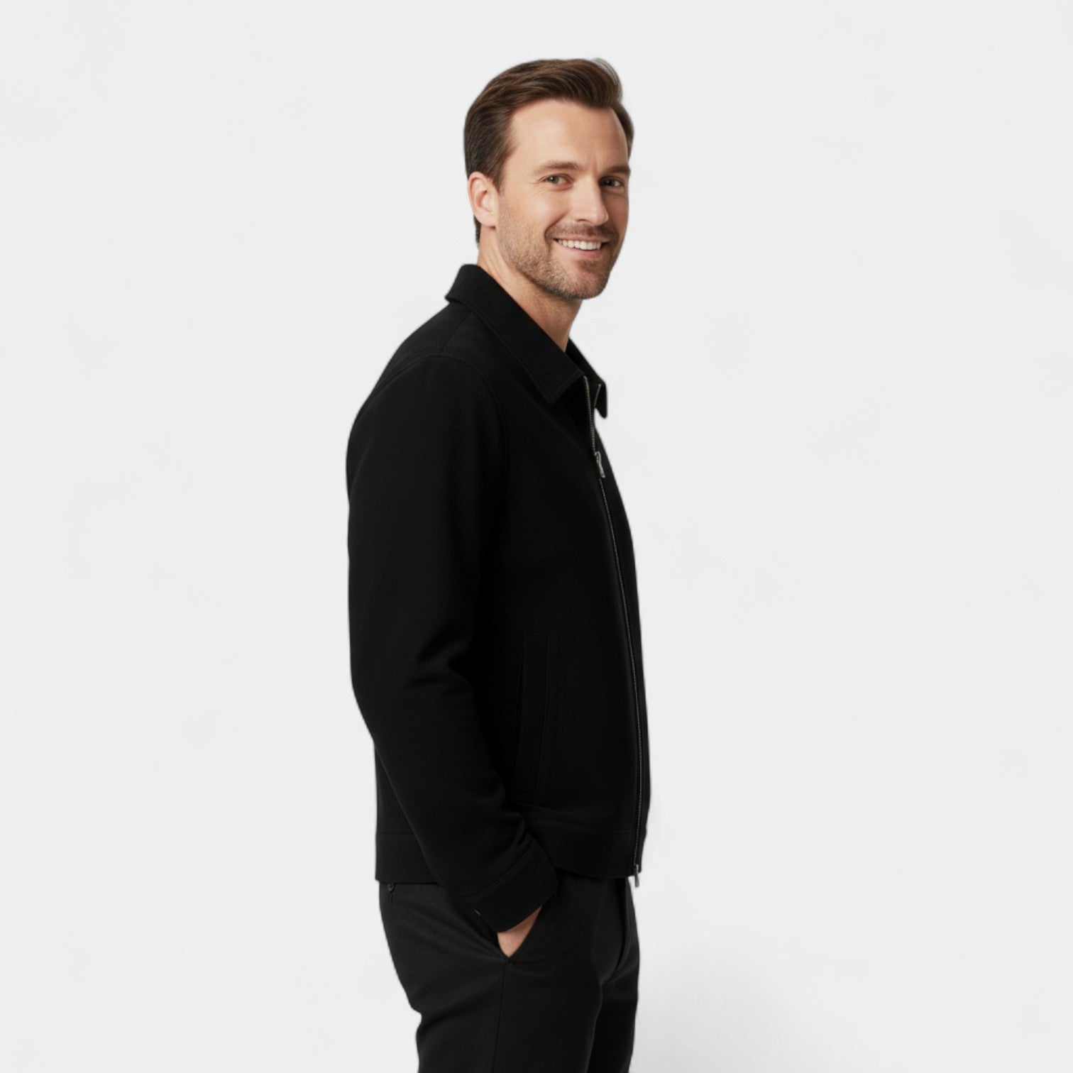 Riche | Veste courte en daim homme coupe ample