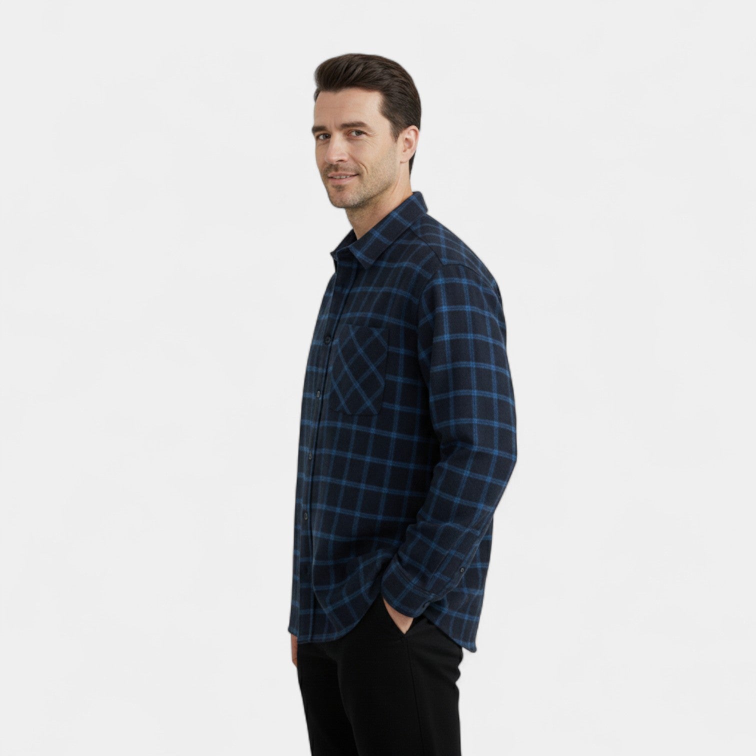 Riche | Chemise Casual Homme en Matière Technique – Coupe Ample à Revers