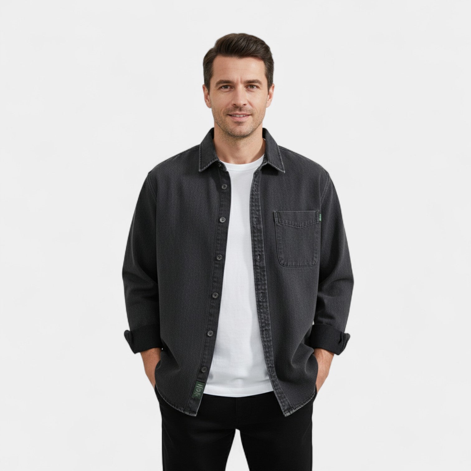 Riche | Chemise Casual Homme Boutonnée en Matière Technique – Style Cargo